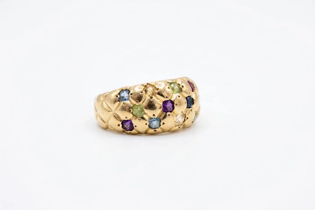 Ring - 18 kt. Yellow gold Mixed gemstones - Mixed gemstones
