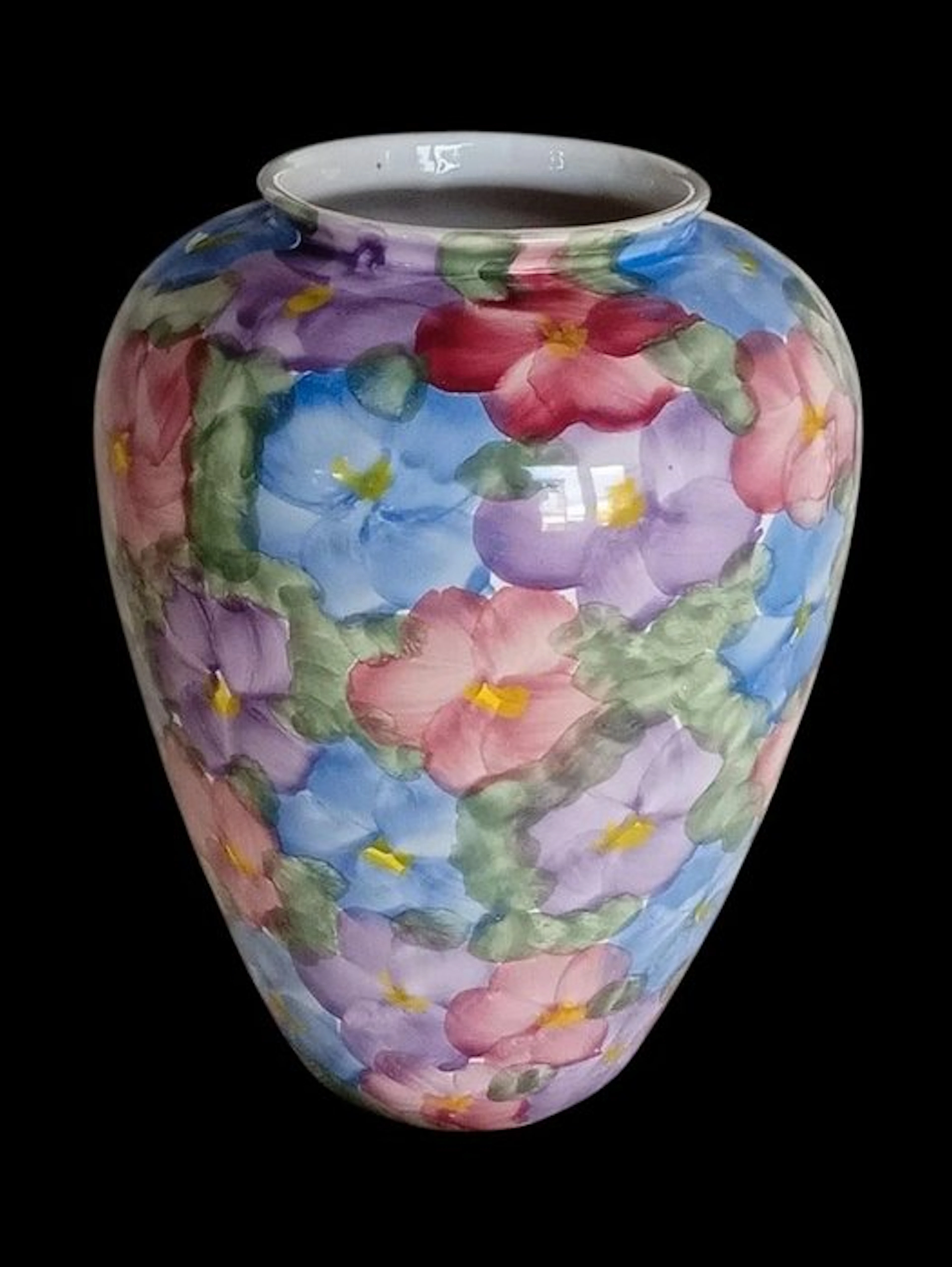 Vase - Ceramic - Large Vintage violets