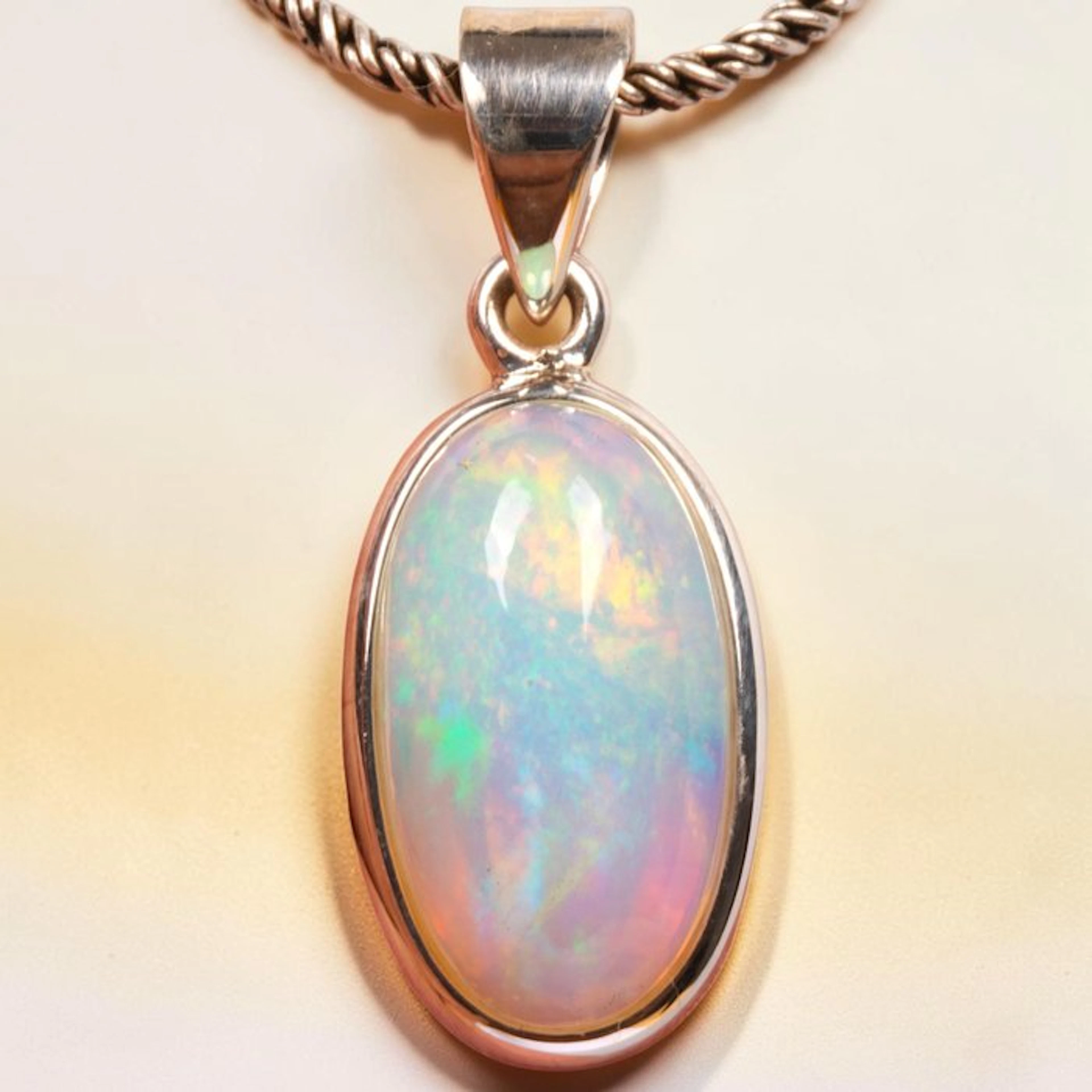 Sterling silver 925 pendant with natural opal –...