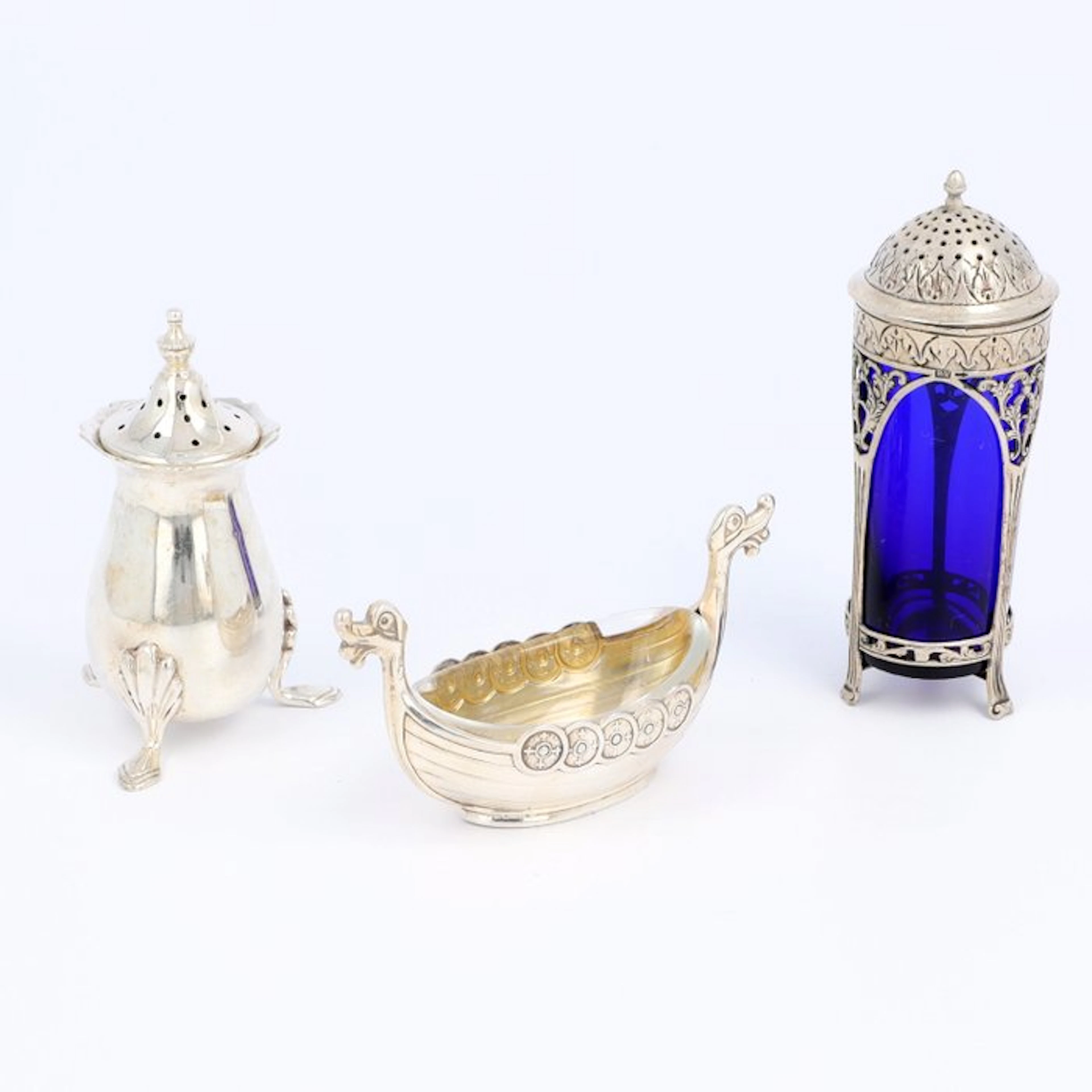 Salt cellar (3) - .925 silver, .833 silver