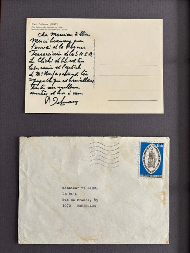 Paul Delvaux - Originele handgeschreven en gesigneerde...