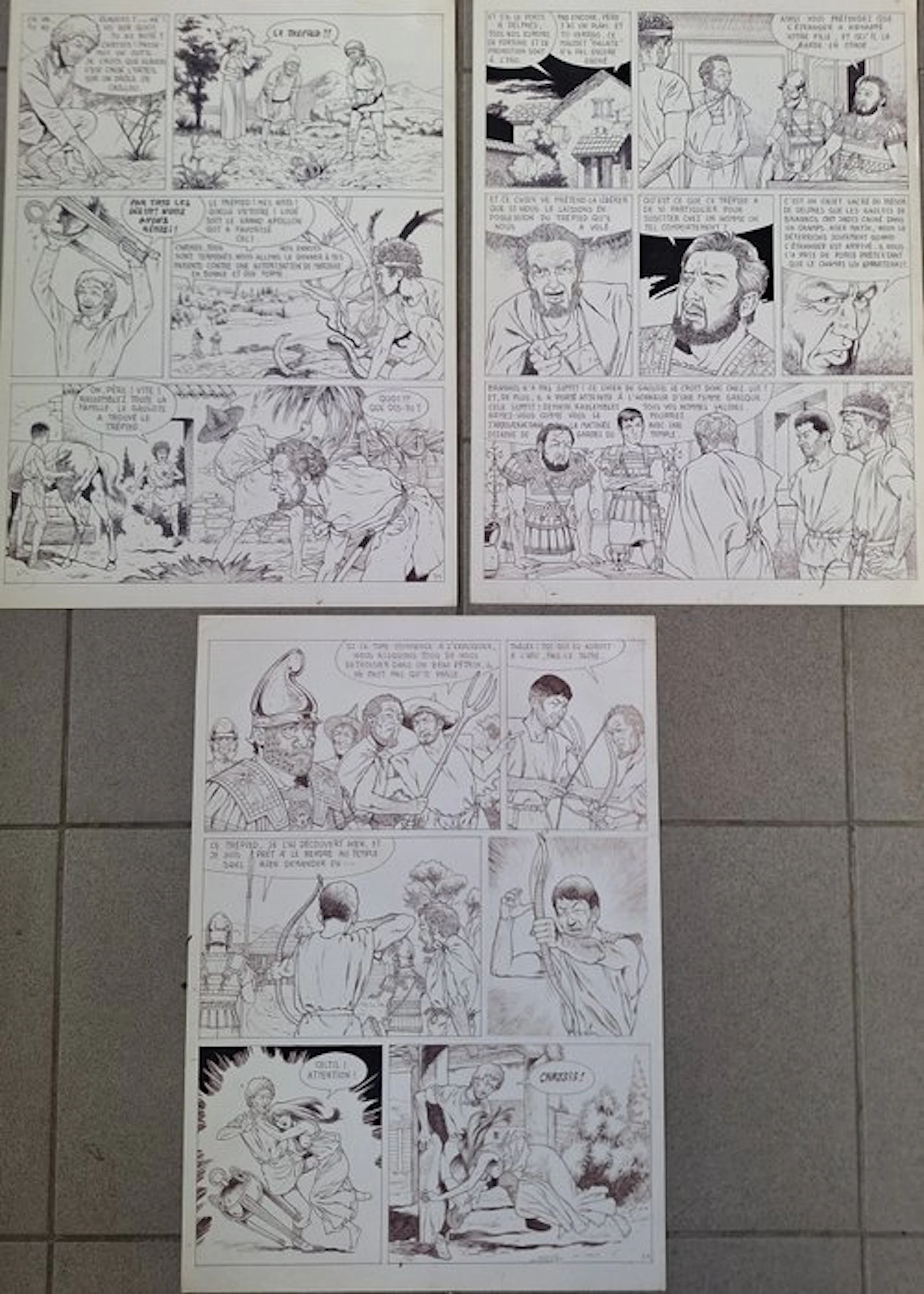 Philippe Masson - 3 Original pages - Celtil - pag 34 , 35 & 37 - 51x37 cm