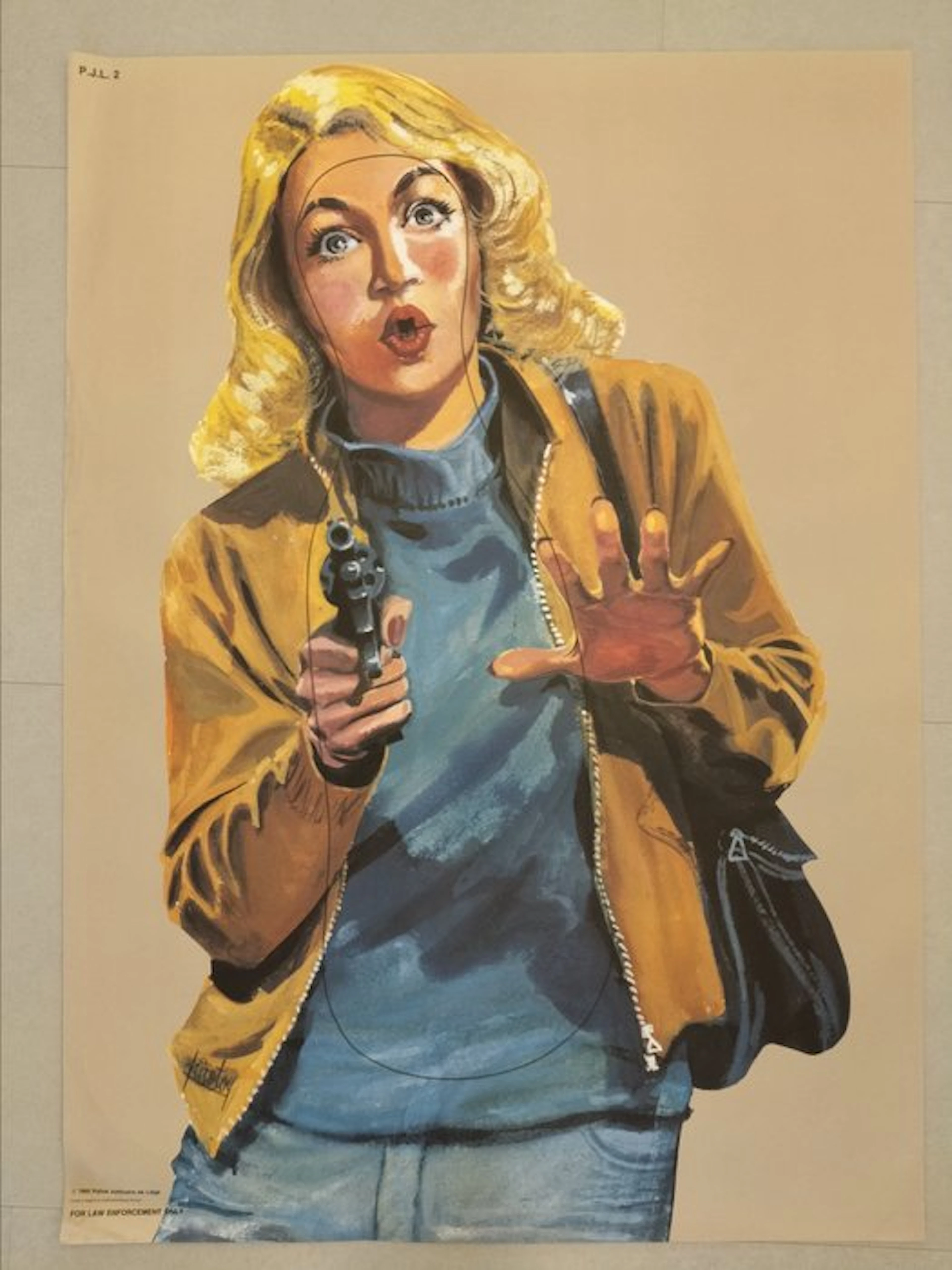 malik - 5 Vintage politie schietschijf/poster - 1980s
