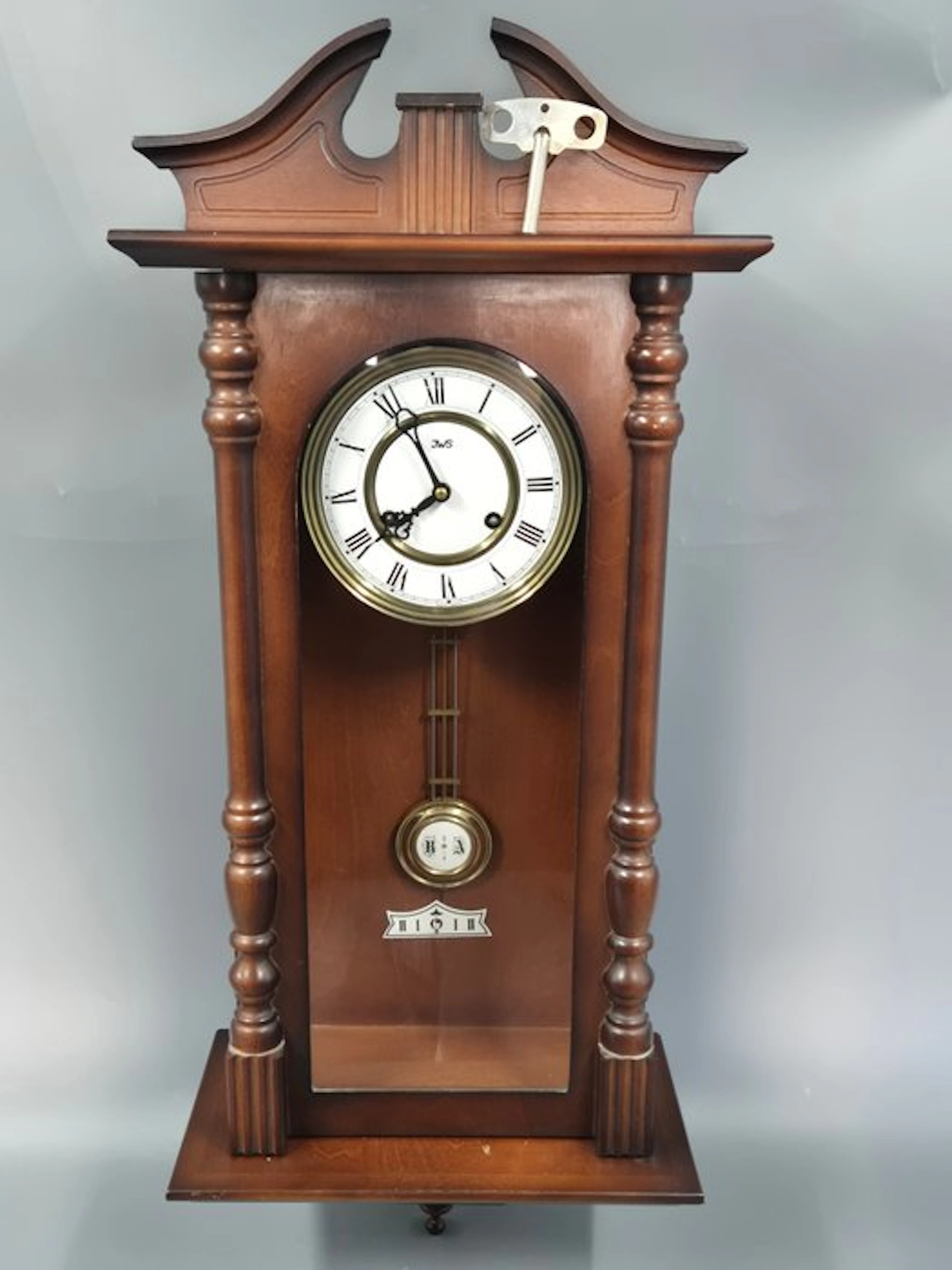 Wall clock - Klassische JWS WandUhr – Holz Regulator mit...