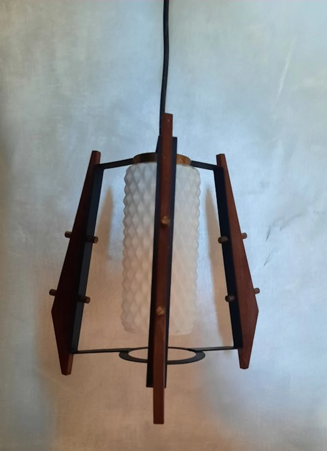 nello stile di Stilnovo - Lamp - Wood, Brass, Glass