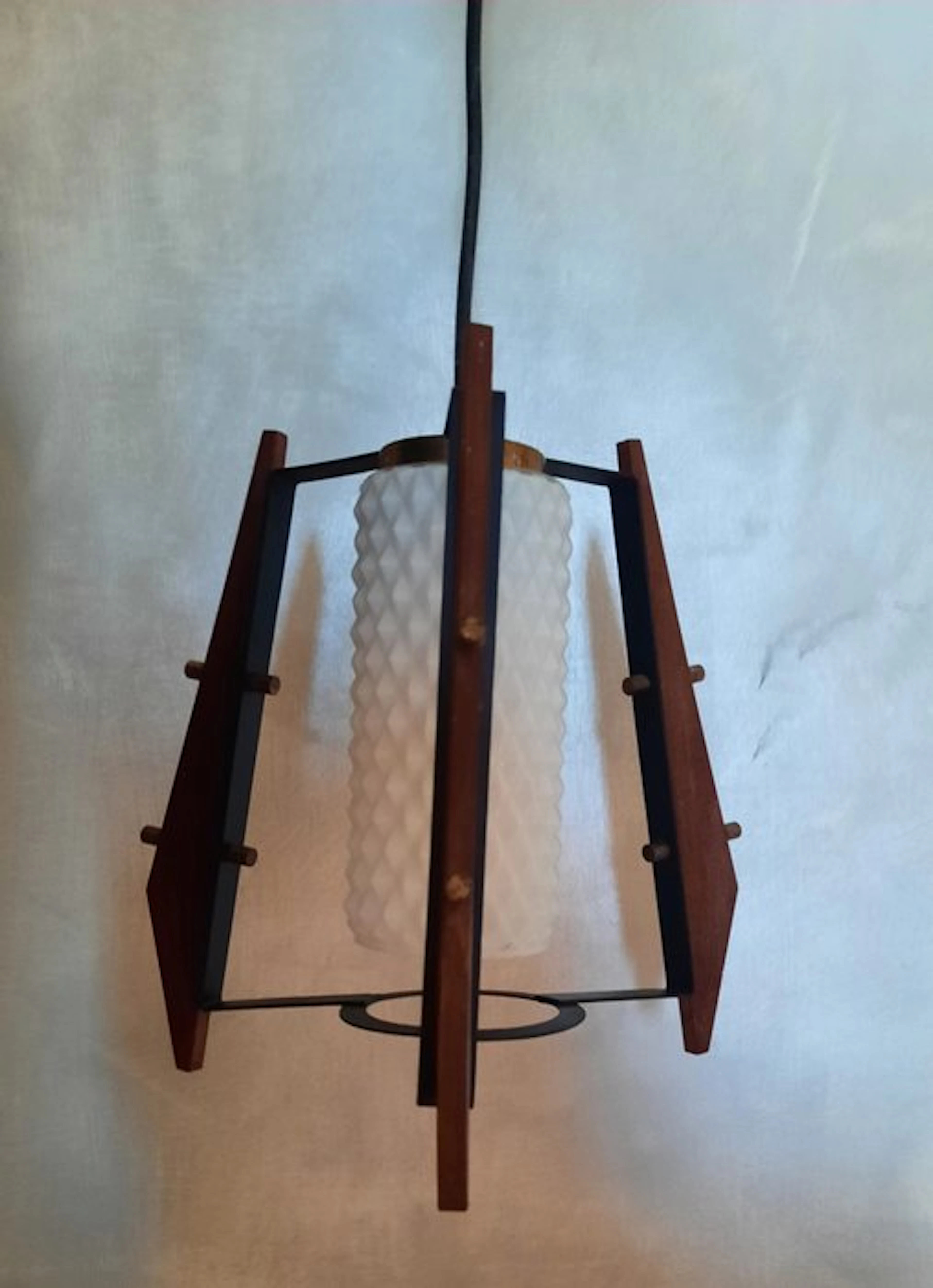 nello stile di Stilnovo - Lamp - Wood, Brass, Glass