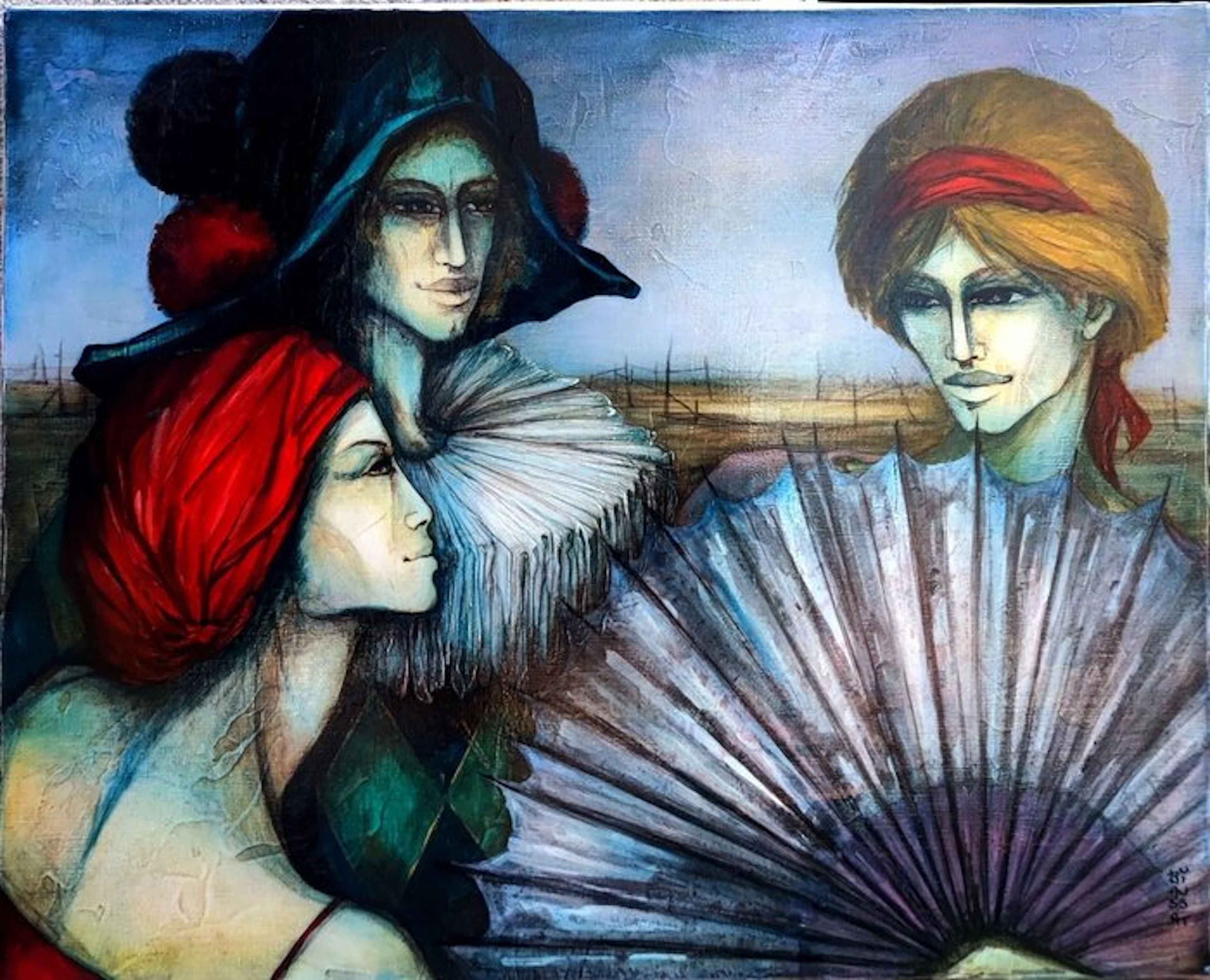 Raymond Biaussat (1932-2021) - Le soir bleu 81x65 25F