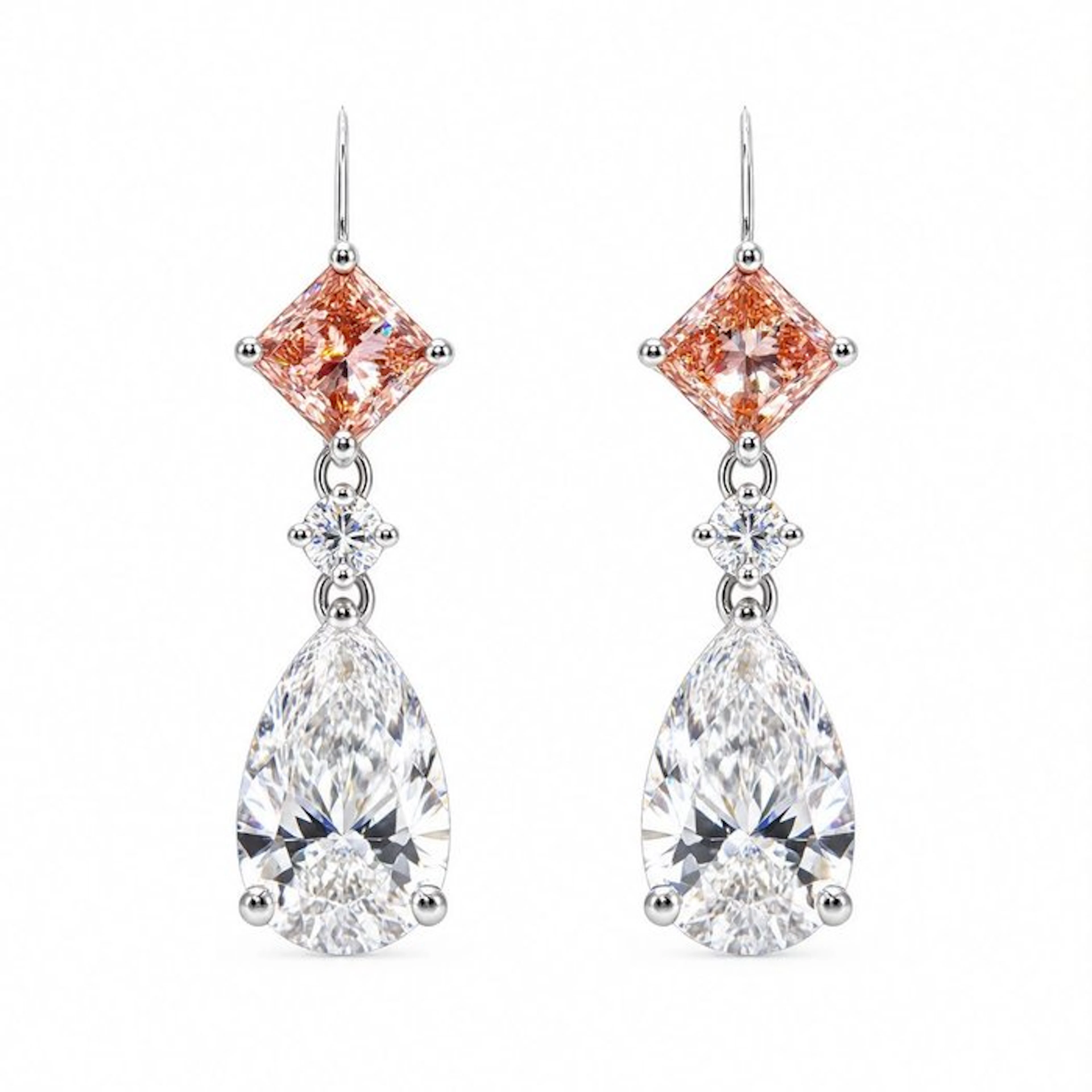 Earrings - 14 kt. White gold - 10.01ct. tw. Diamond (Lab-grown) - Diamond