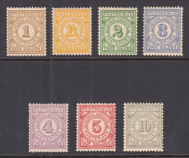 Netherlands 1884 - Proof-of-postage stamps - NVPH PW1/PW7