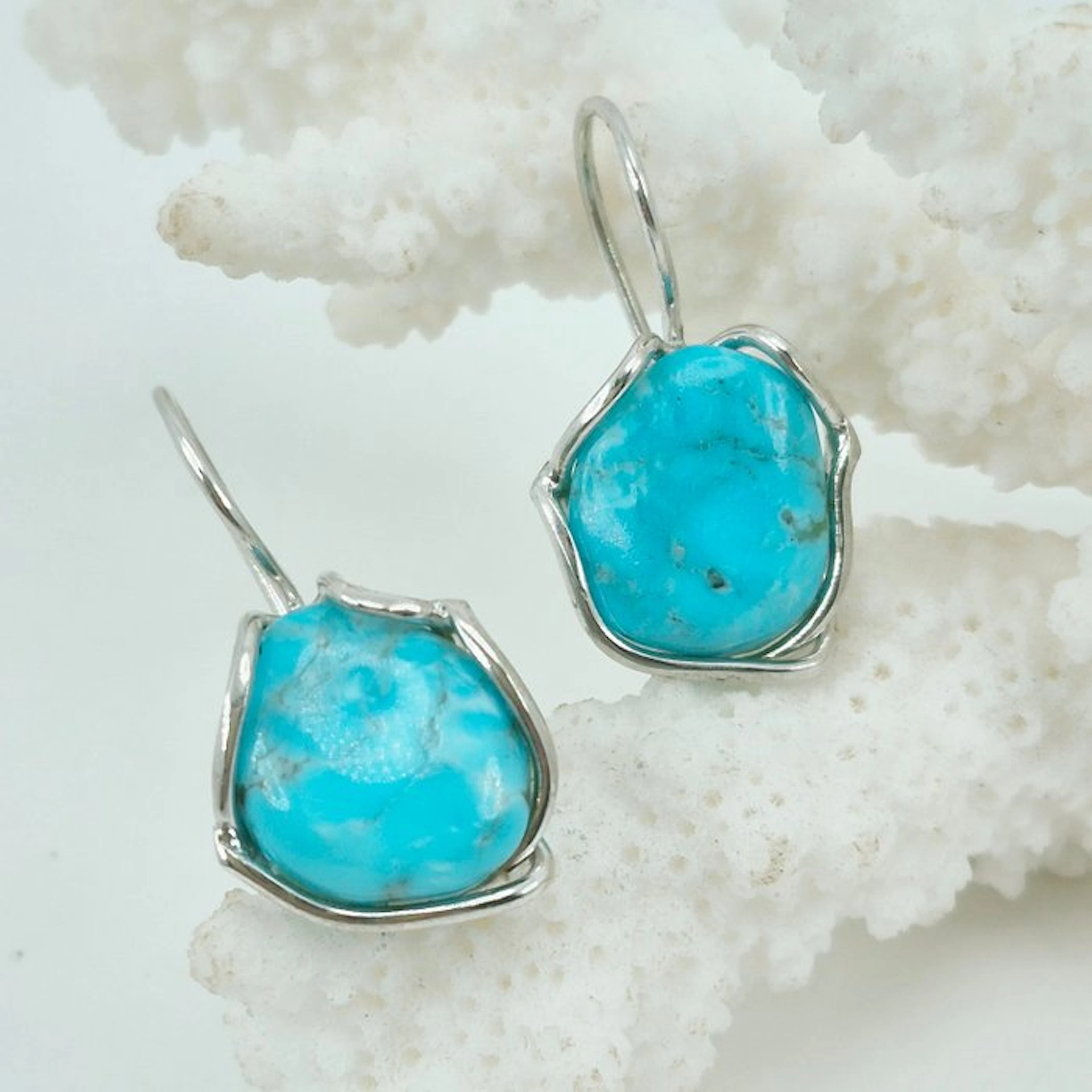 Turquoise - Silver - Earrings - Turquoise Arizona