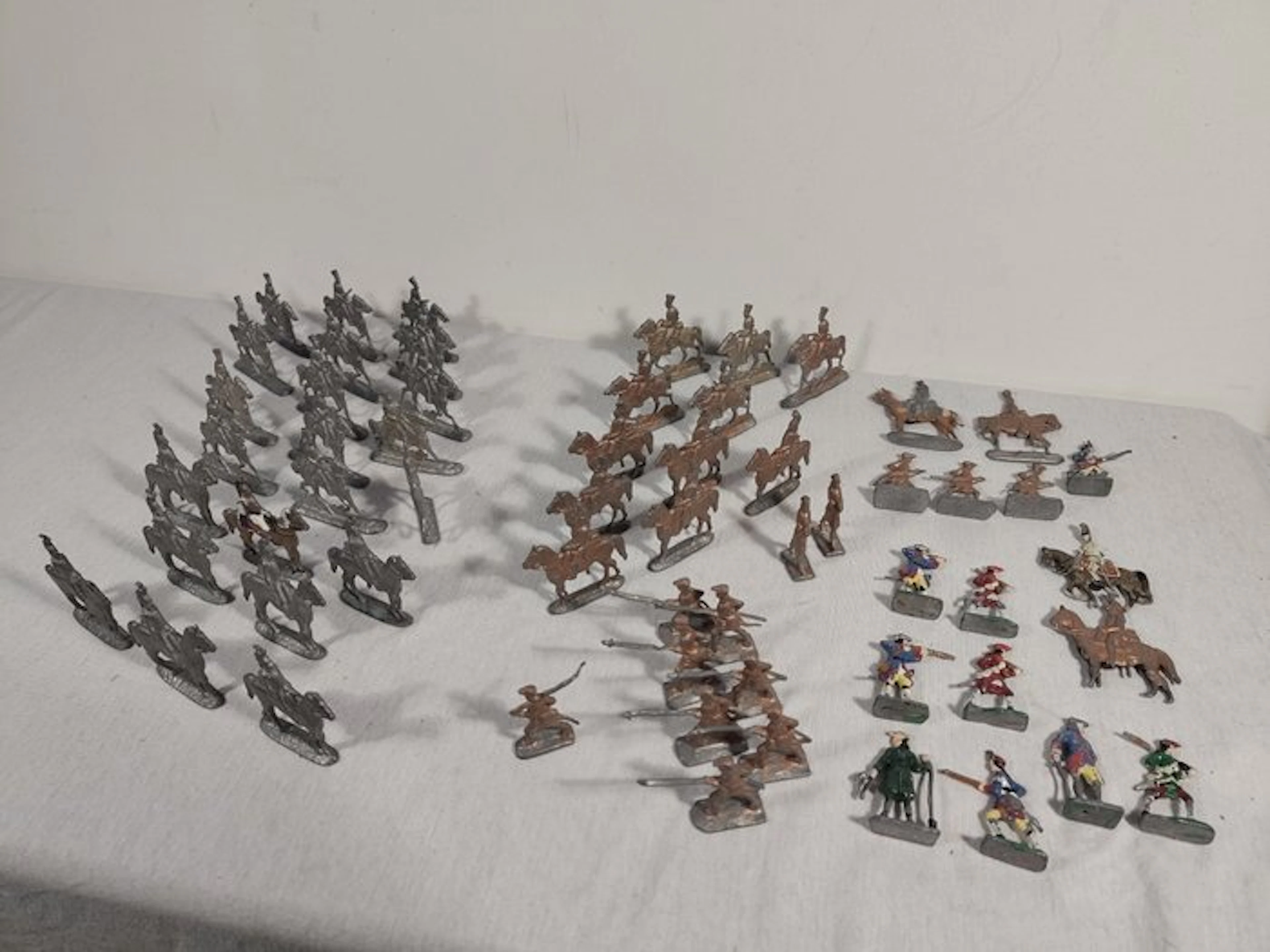 Pewter soldier - unbemalte Reiter plus Extras (40) - Tin