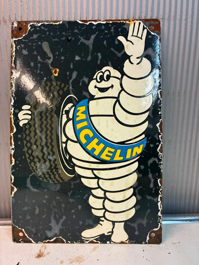 Michelin Bibendum – Banden – Emaille Reclamebord - Enamel sign - Enamel