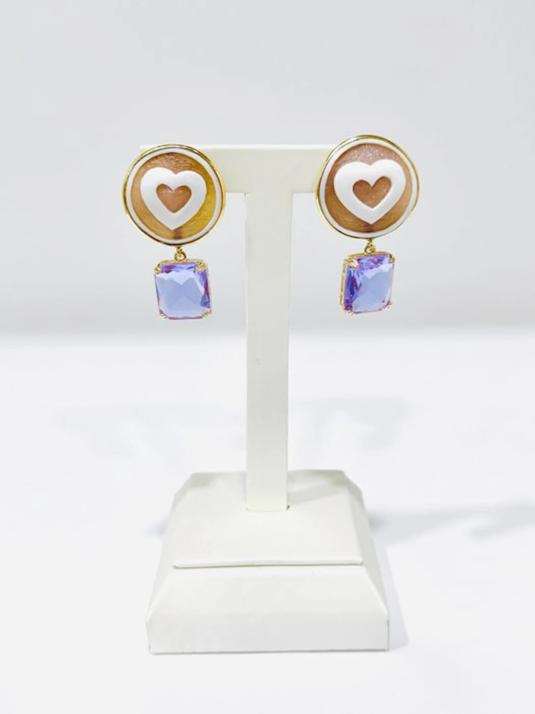 No reserve price - Earrings Silver - Amethyst - Cameo