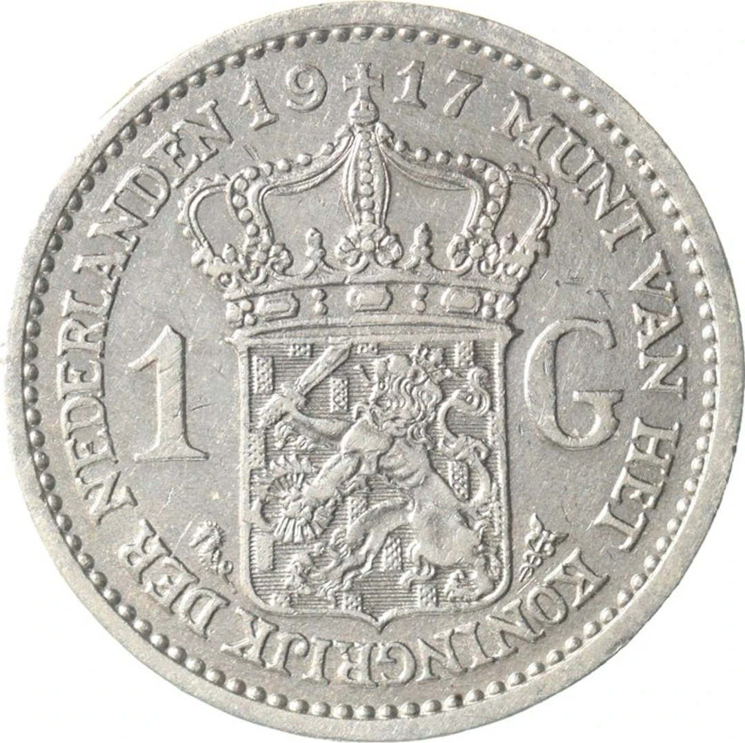 Netherlands. Wilhelmina. 1 Gulden 1917 ZELDZAAM (No reserve price)
