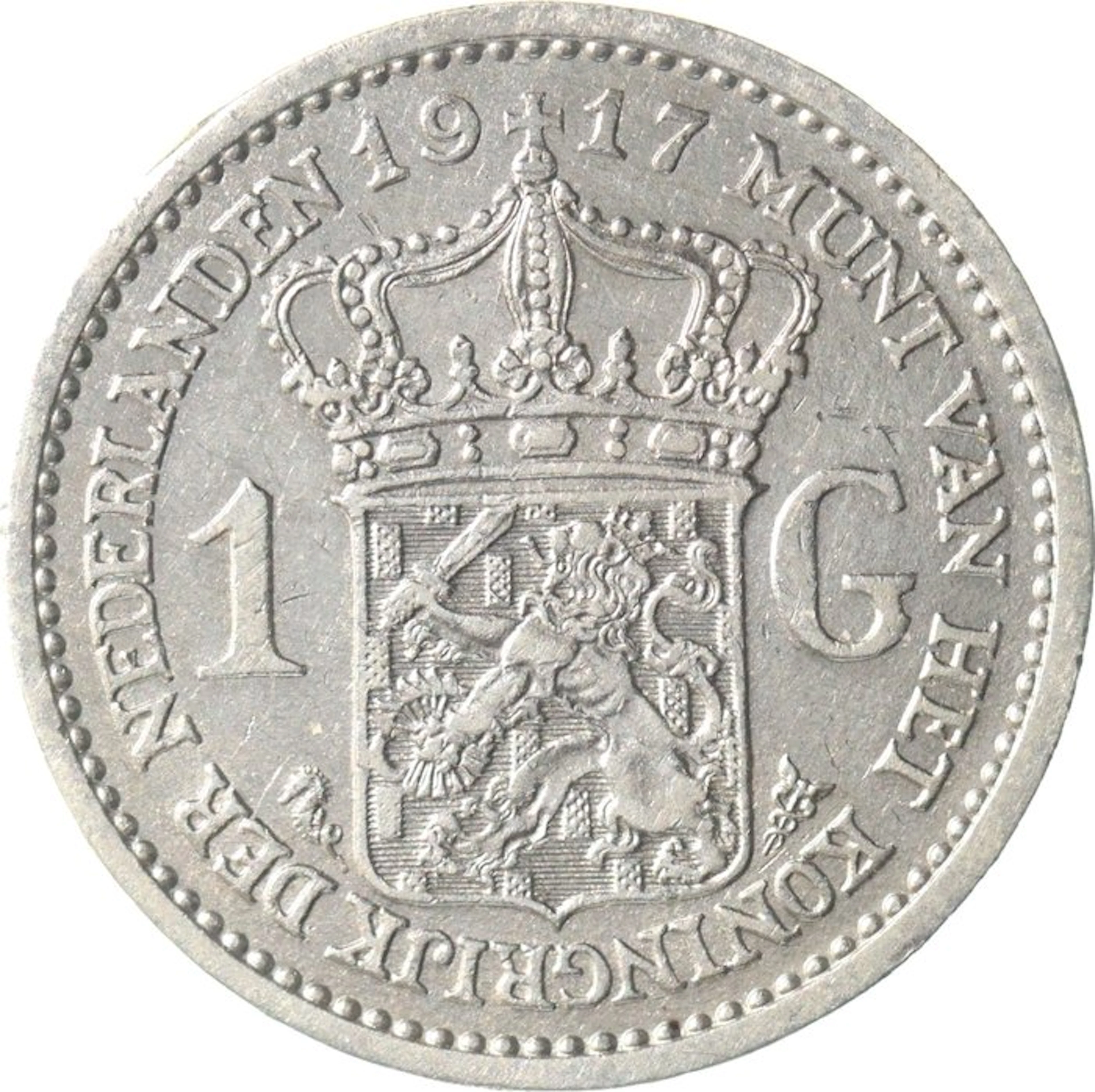 Netherlands. Wilhelmina. 1 Gulden 1917 ZELDZAAM (No reserve price)