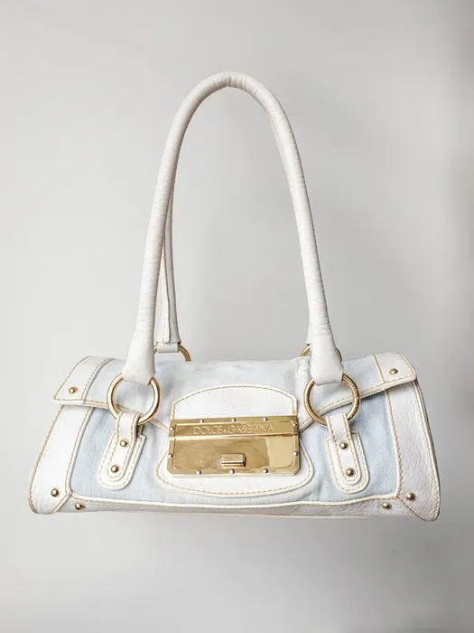 Dolce & Gabbana - Vintage Denim Distressed Shoulder Bag Y2K - Shoulder bag