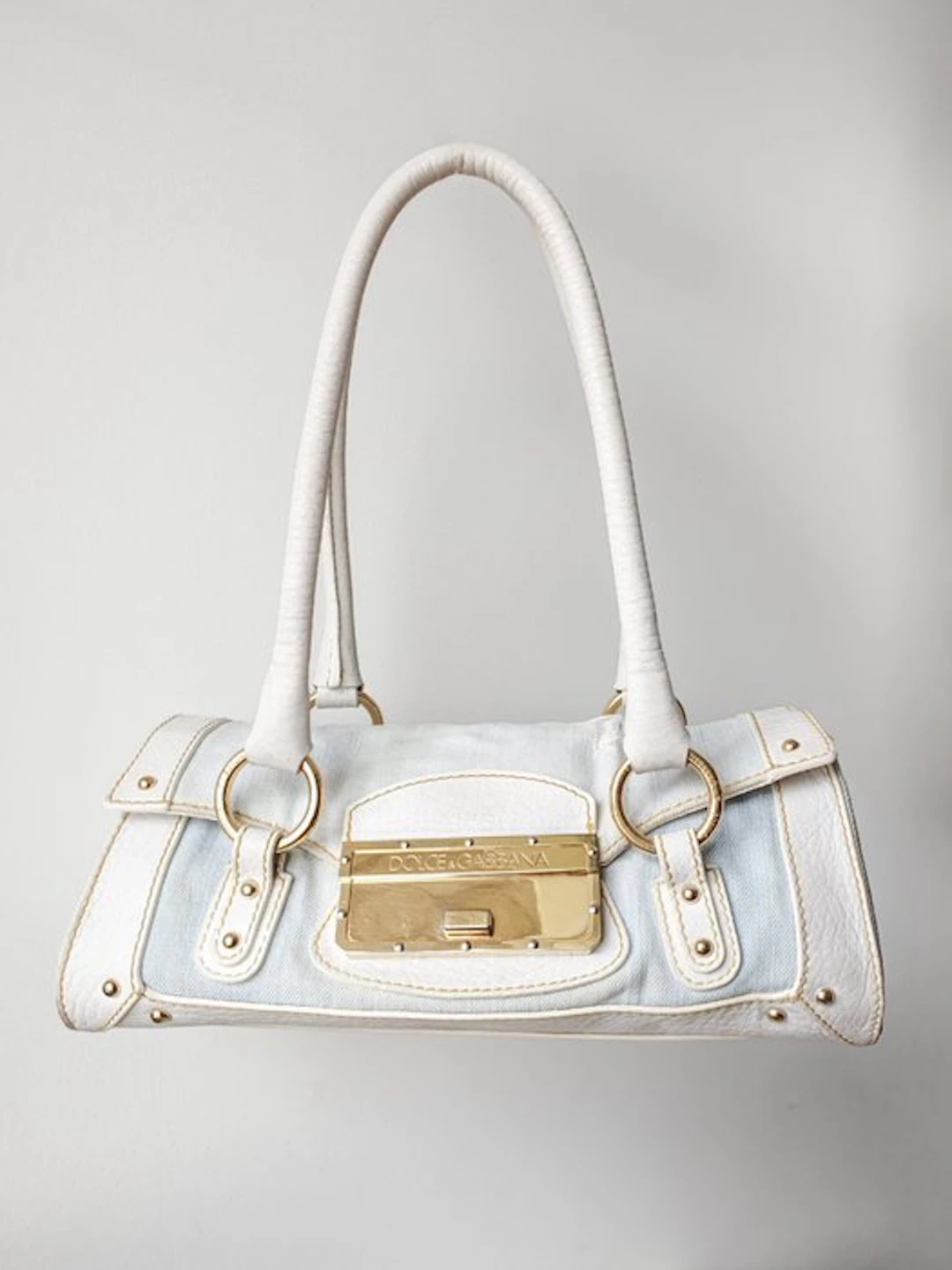 Dolce & Gabbana - Vintage Denim Distressed Shoulder Bag Y2K - Shoulder bag