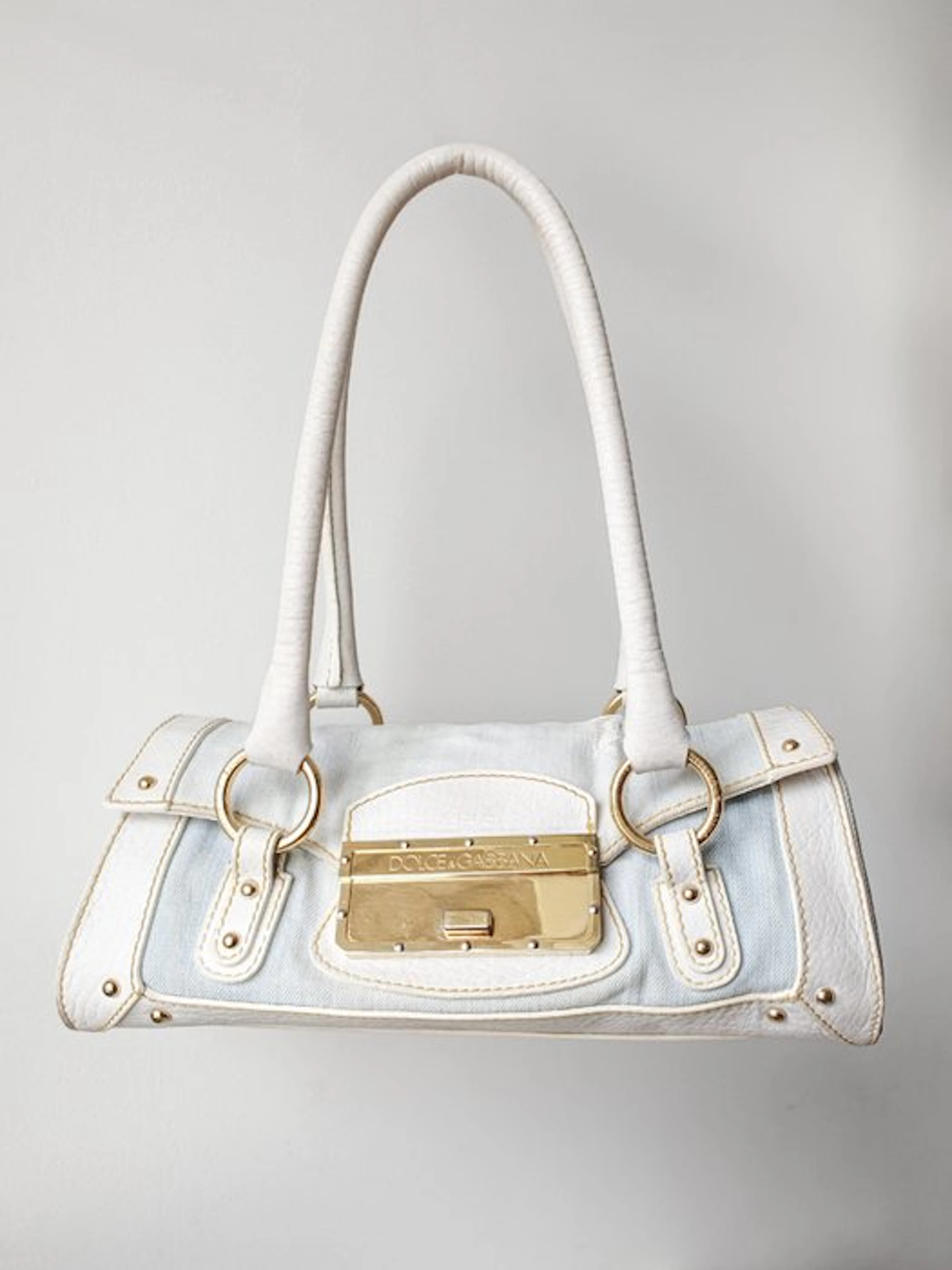 Dolce & Gabbana - Vintage Denim Distressed Shoulder Bag Y2K - Shoulder bag