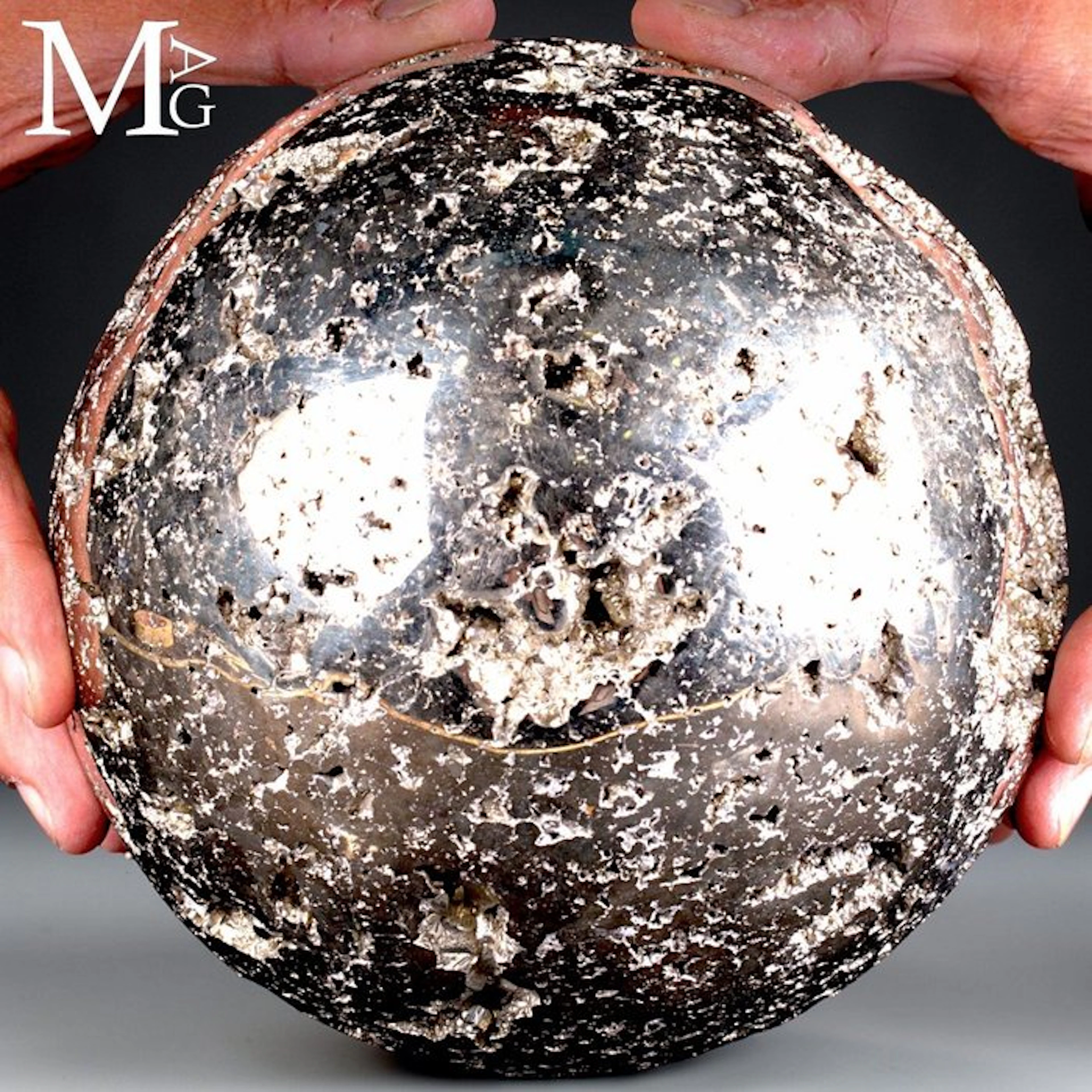 Massive Golden Pyrite Sphere from World-Famous Huanzala...