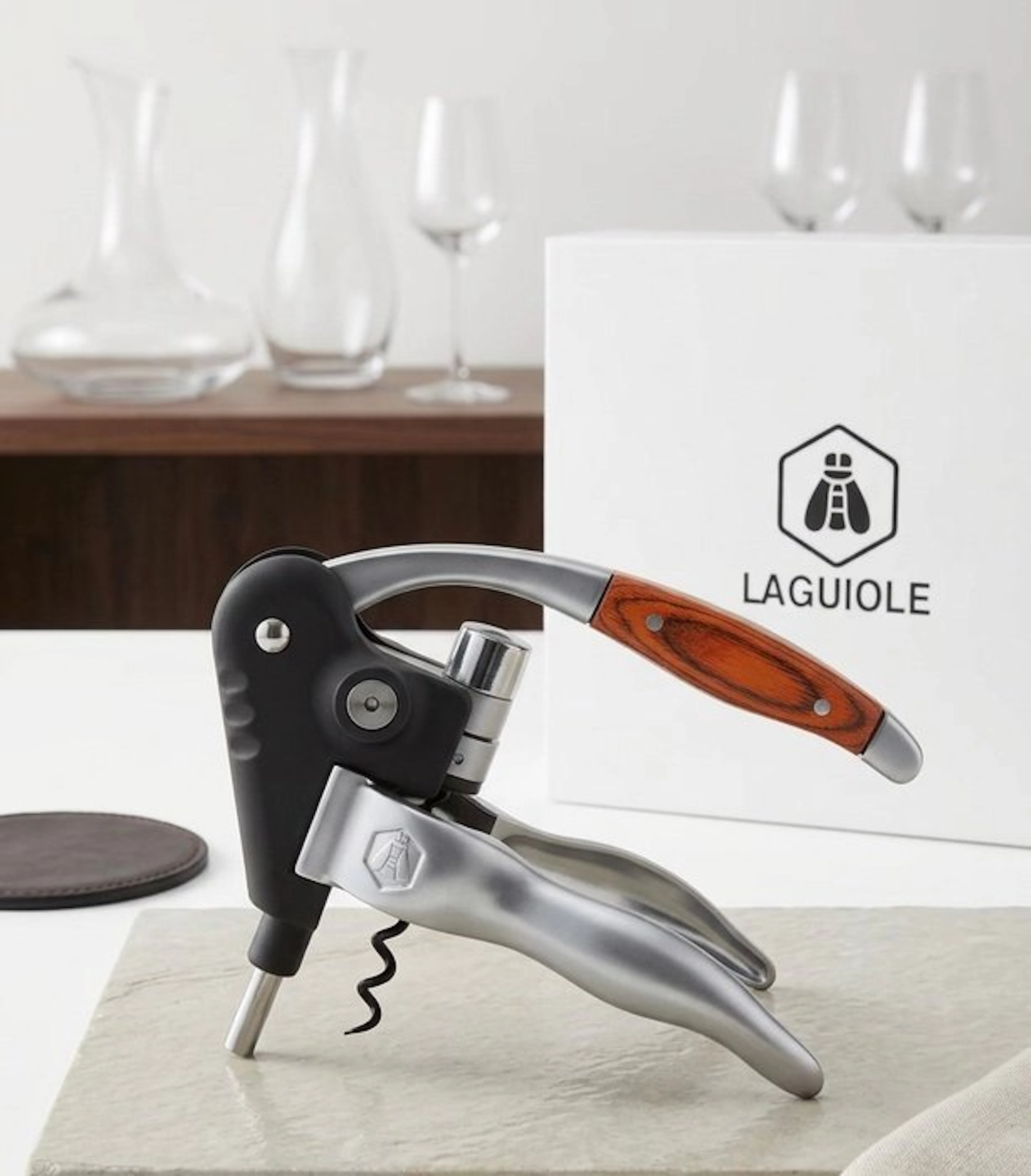 Laguiole - Unknown - Bottle opener - Lever corkscrew - Steel