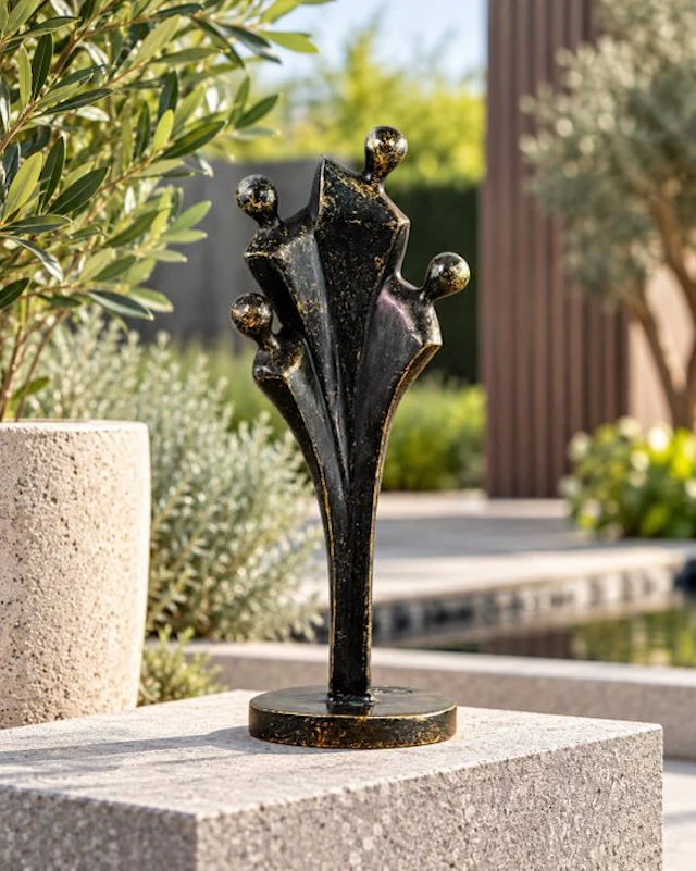 Ben Wouters (XX) - Sculpture, Abstract Family of Four - 33 cm - Bronze