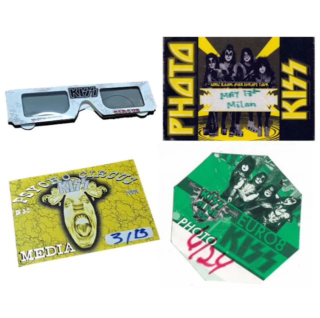 KISS - Backstage pass, Psycho Circus Kiss Tour 3-D glasses - Italy Photo Press