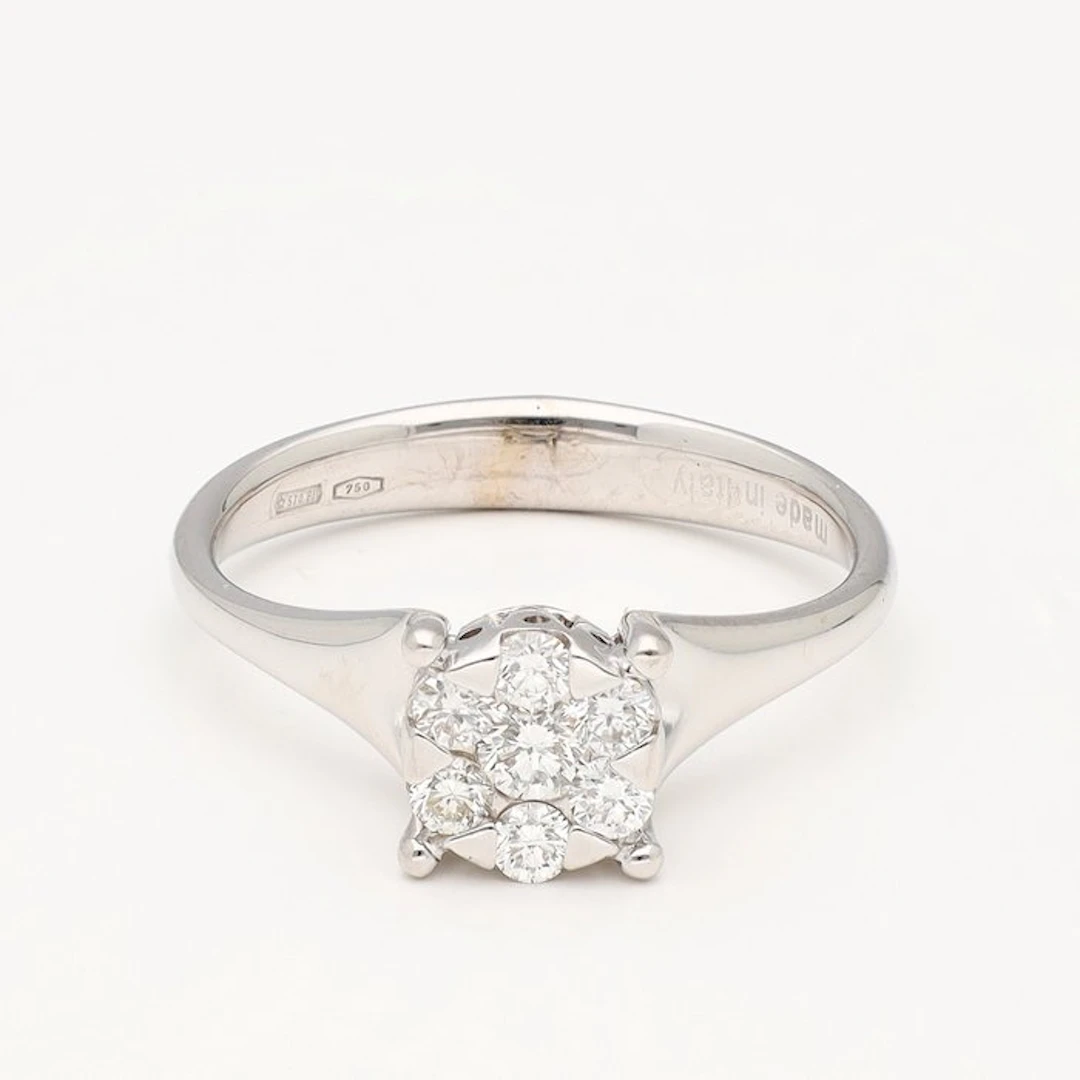 Ring - 18 kt. White gold - 0.34ct. tw. Diamond (Natural) - Diamond