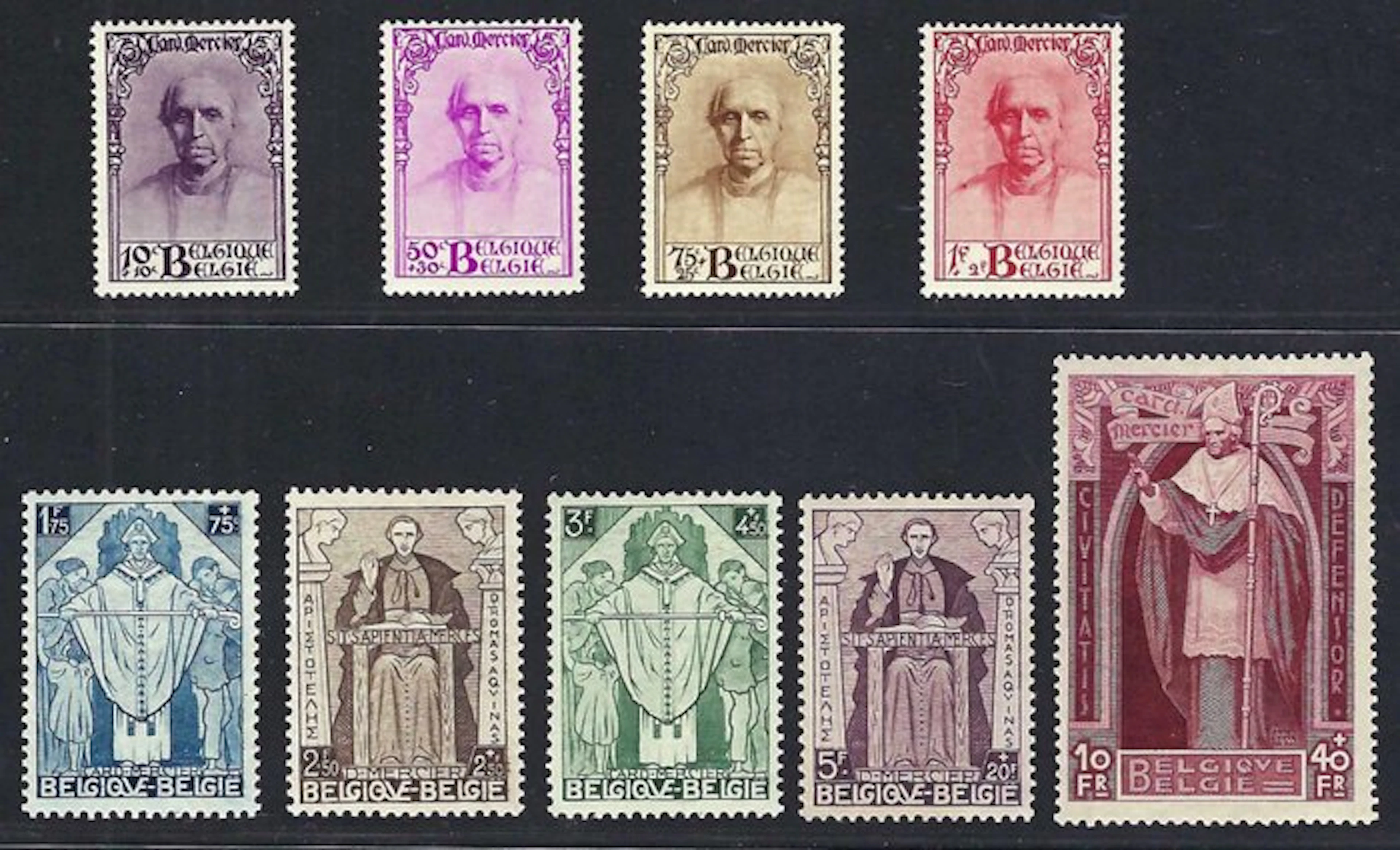 Belgium 1932 - The series "Cardinal Mercier" - OBP/COB 342/50