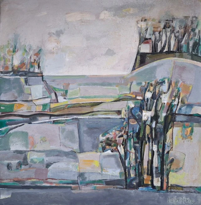 Dina Gurau Stoica (1947-?) - Absrtact landscape