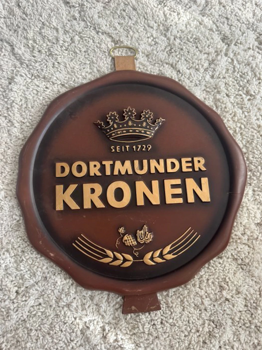 Dortmunder Kronen – Vintage embossed advertising sign – approx