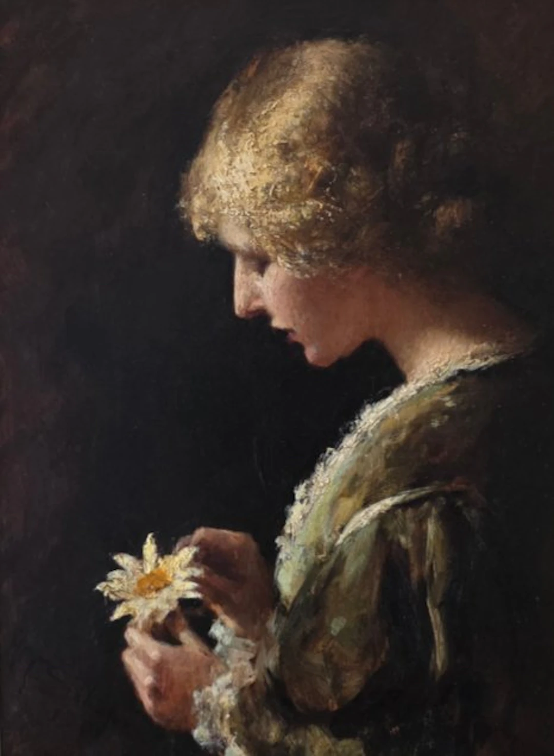 Henry Thomas Schäfer (1833-1916) - Dame met bloem