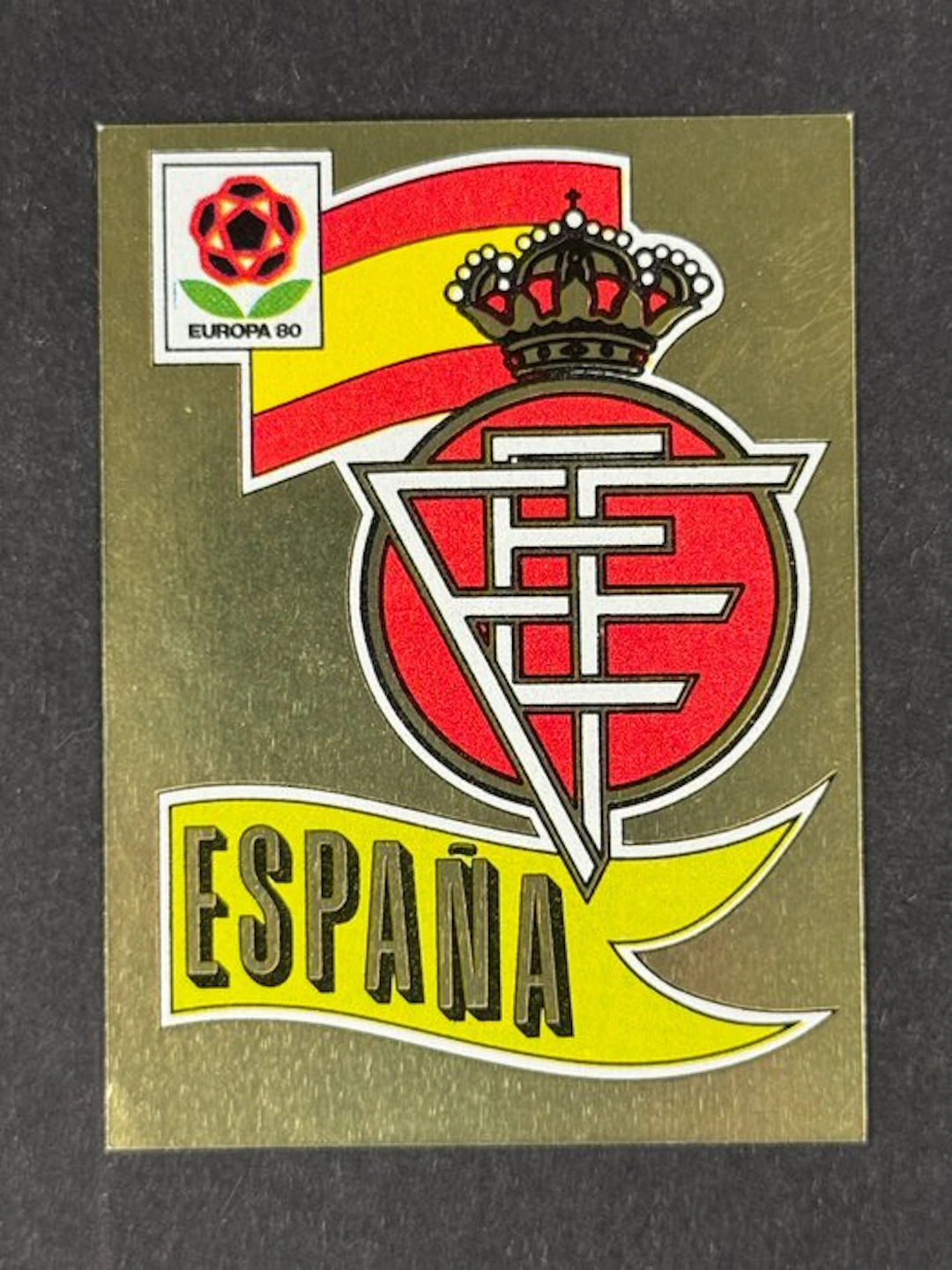 1980 Panini #176 Europa 80 - Badge: Espana - 1 Sticker - Mint (M)