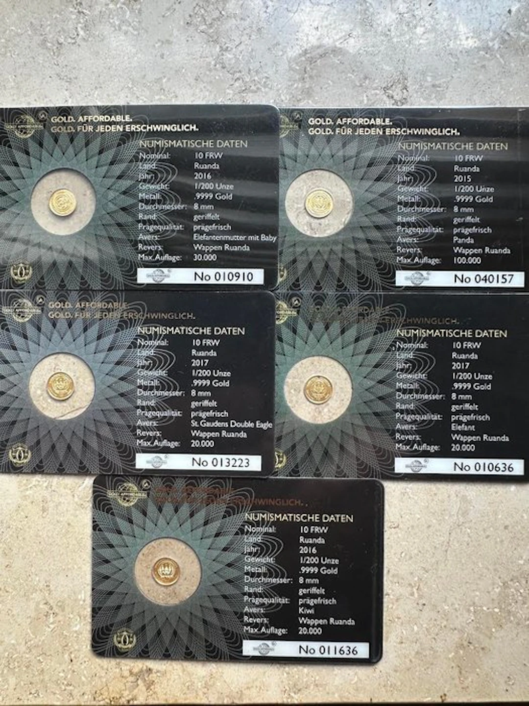 Rwanda. 10 FRW Gold 2015/2017