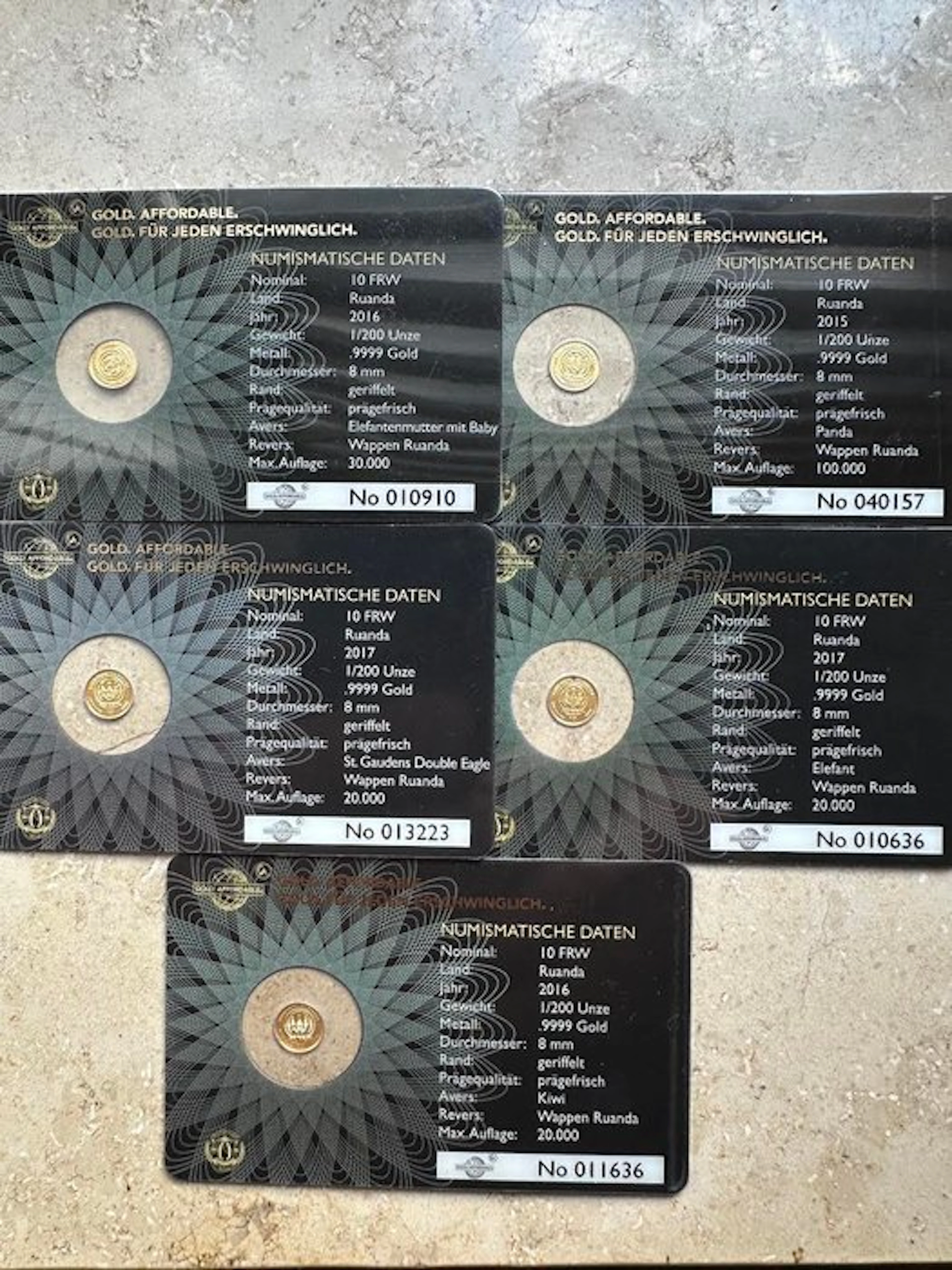 Rwanda. 10 FRW Gold 2015/2017