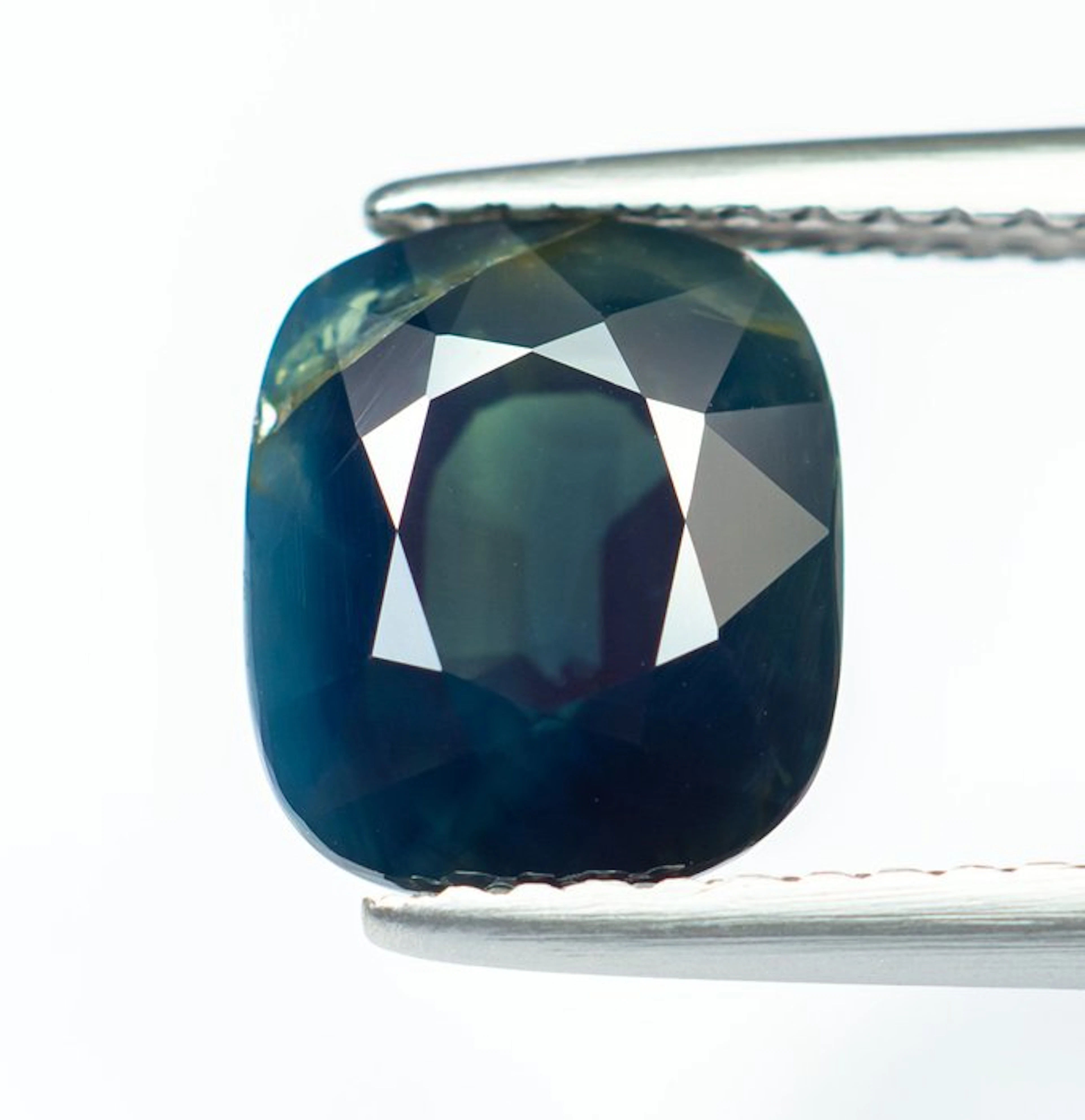 No reserve price Sapphire - 3.48 ct - Bellerophon Gemlab - Deep Greenish Blue