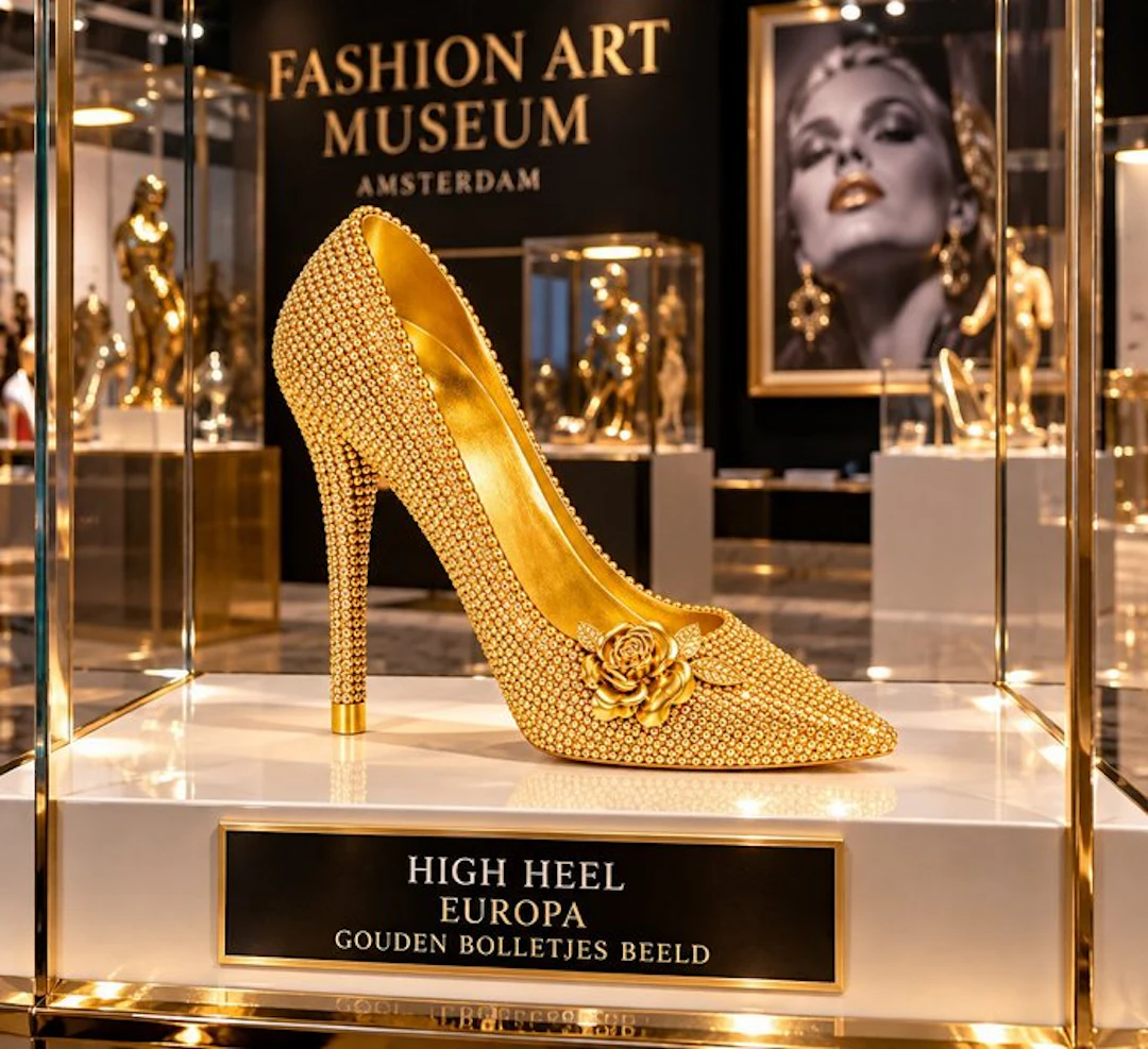 Statue, Goudkleurig beeld *** HIGH HEEL SCHOEN *** - 17...