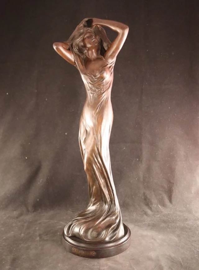 Groot antiek Art Nouveau beeld - Hélène Sibaud (19th.) - Sculpture
