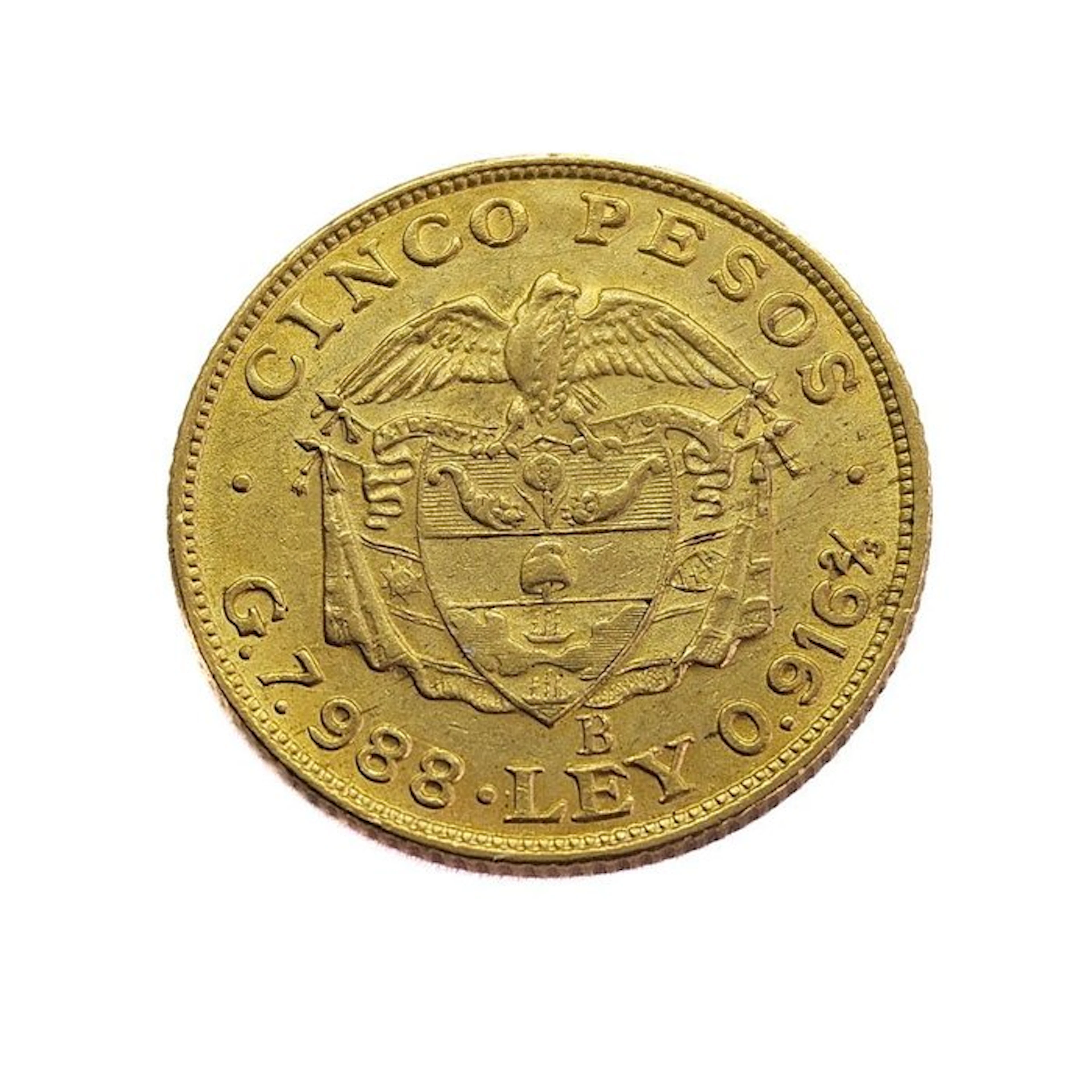 Colombia. 5 Pesos 1923 Simon Bolivar