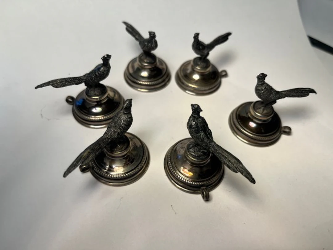 Napkin holders (6) - Silver - table place card