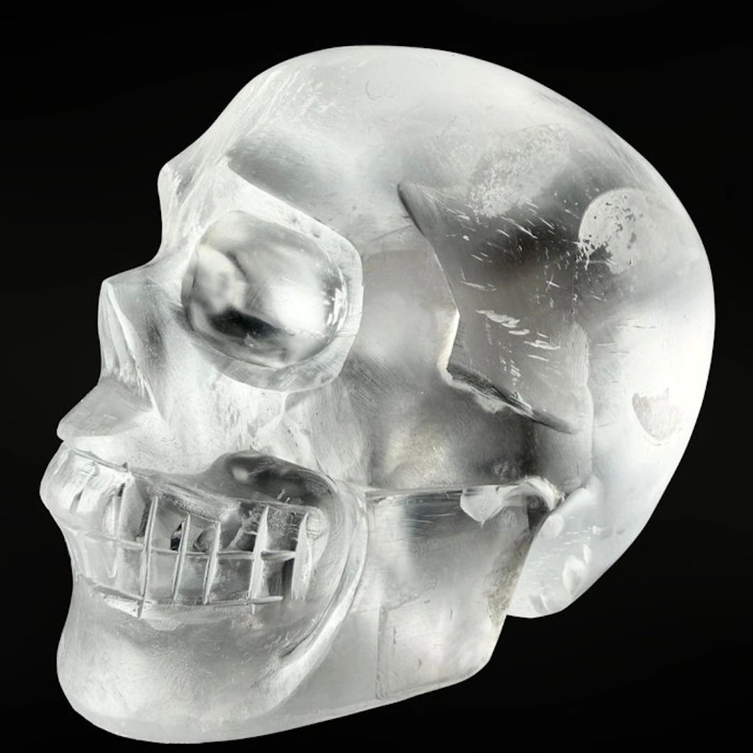 Rare Selenite Skull from Mexico Carving - Height: 90 mm...