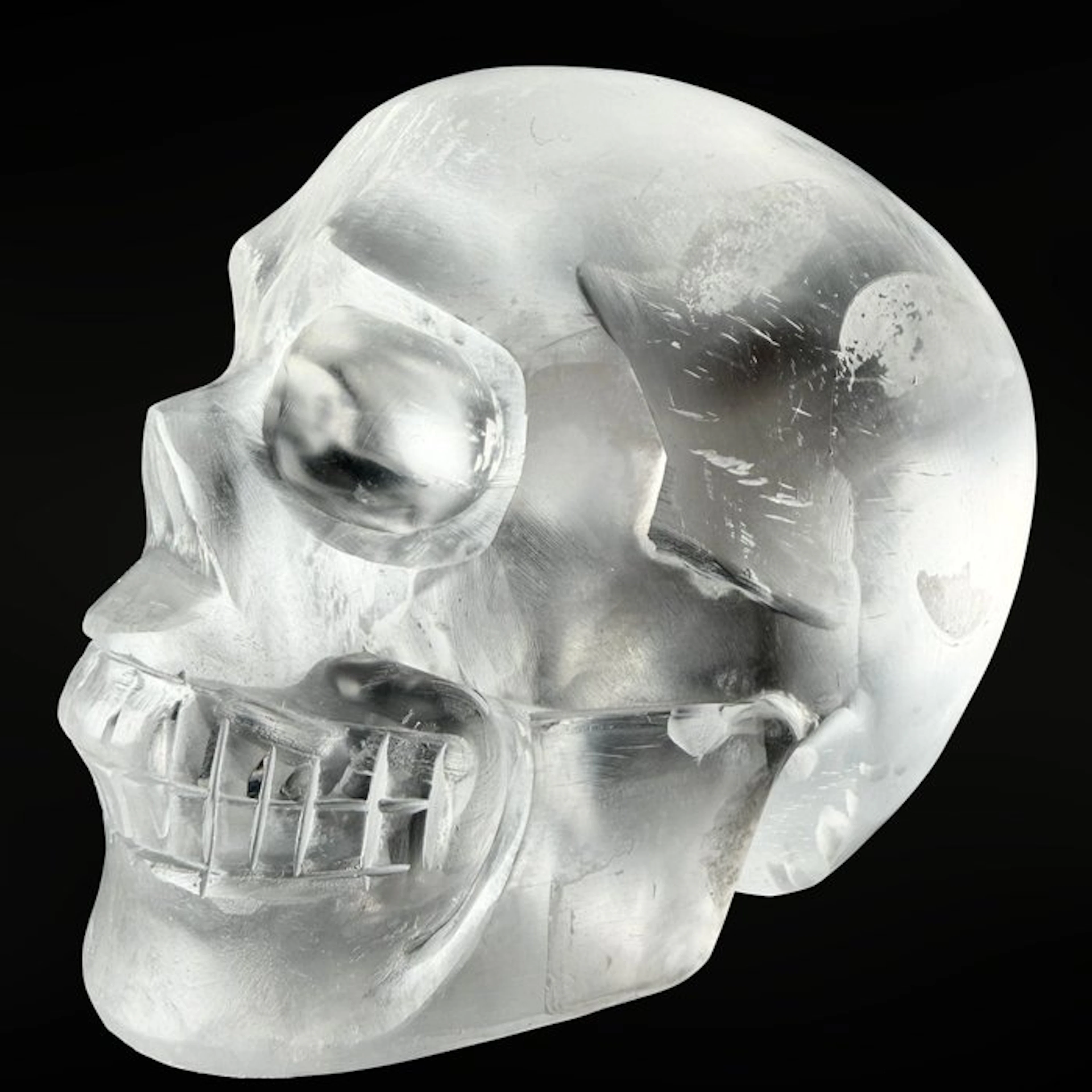 Rare Selenite Skull from Mexico Carving - Height: 90 mm...