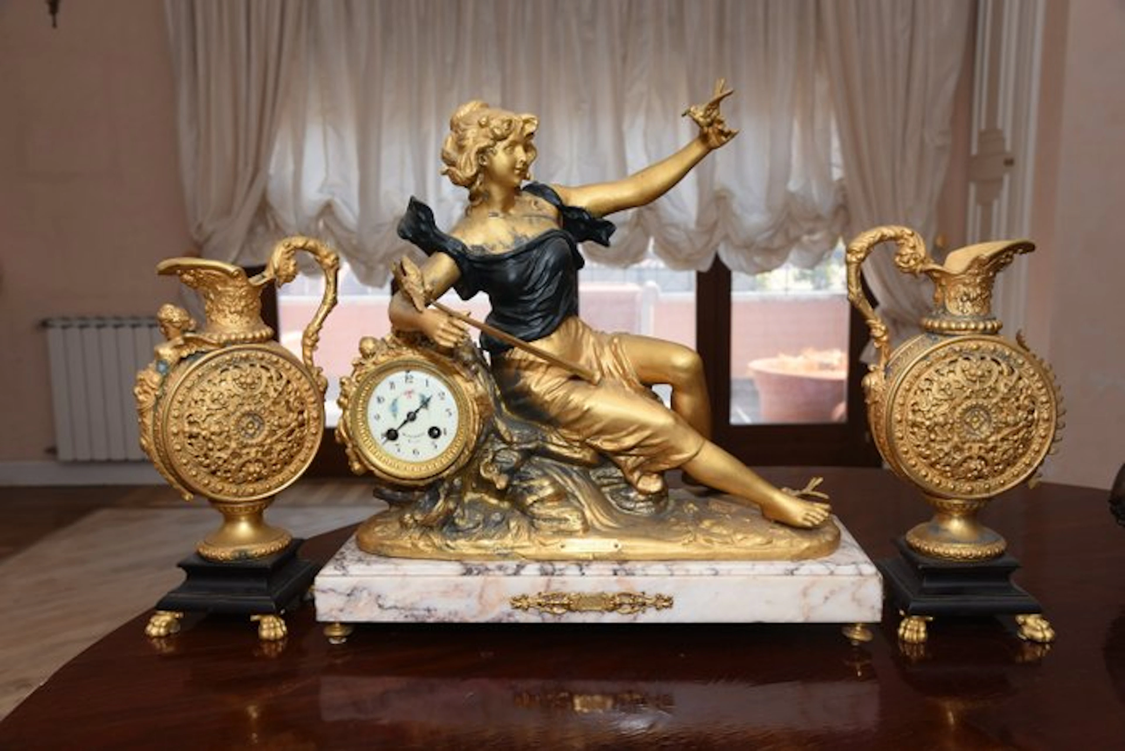 Table clock - Art Nouveau Alloy - 1850-1900
