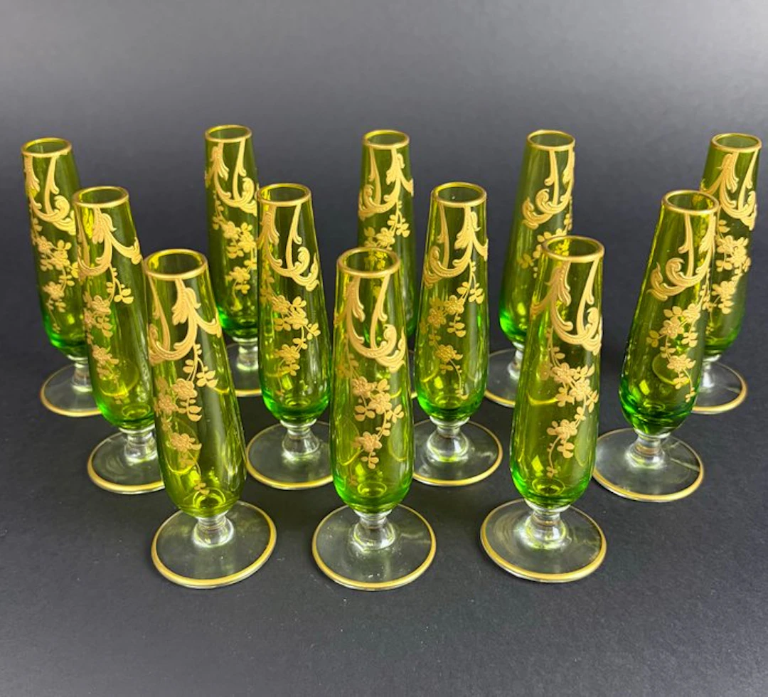 Liquor set (12) - Glass - Rare Complete Set