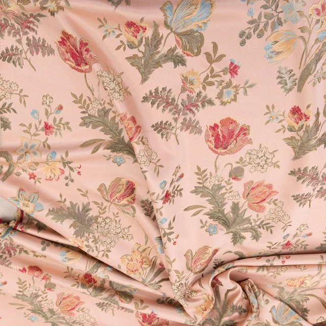 BA005 - Brocaded Fabric (Lampasso) Italian - Old Rose...