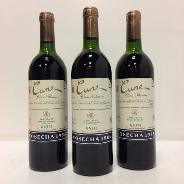 1985 C.V.N.E. Cune - Rioja Gran Reserva - 3 Bottles (0.75L)