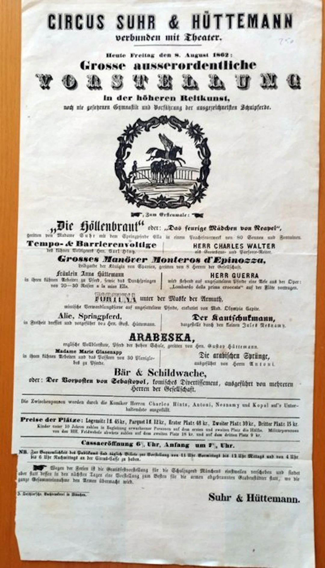 Circus Suhr & Hüttemann. - 1862
