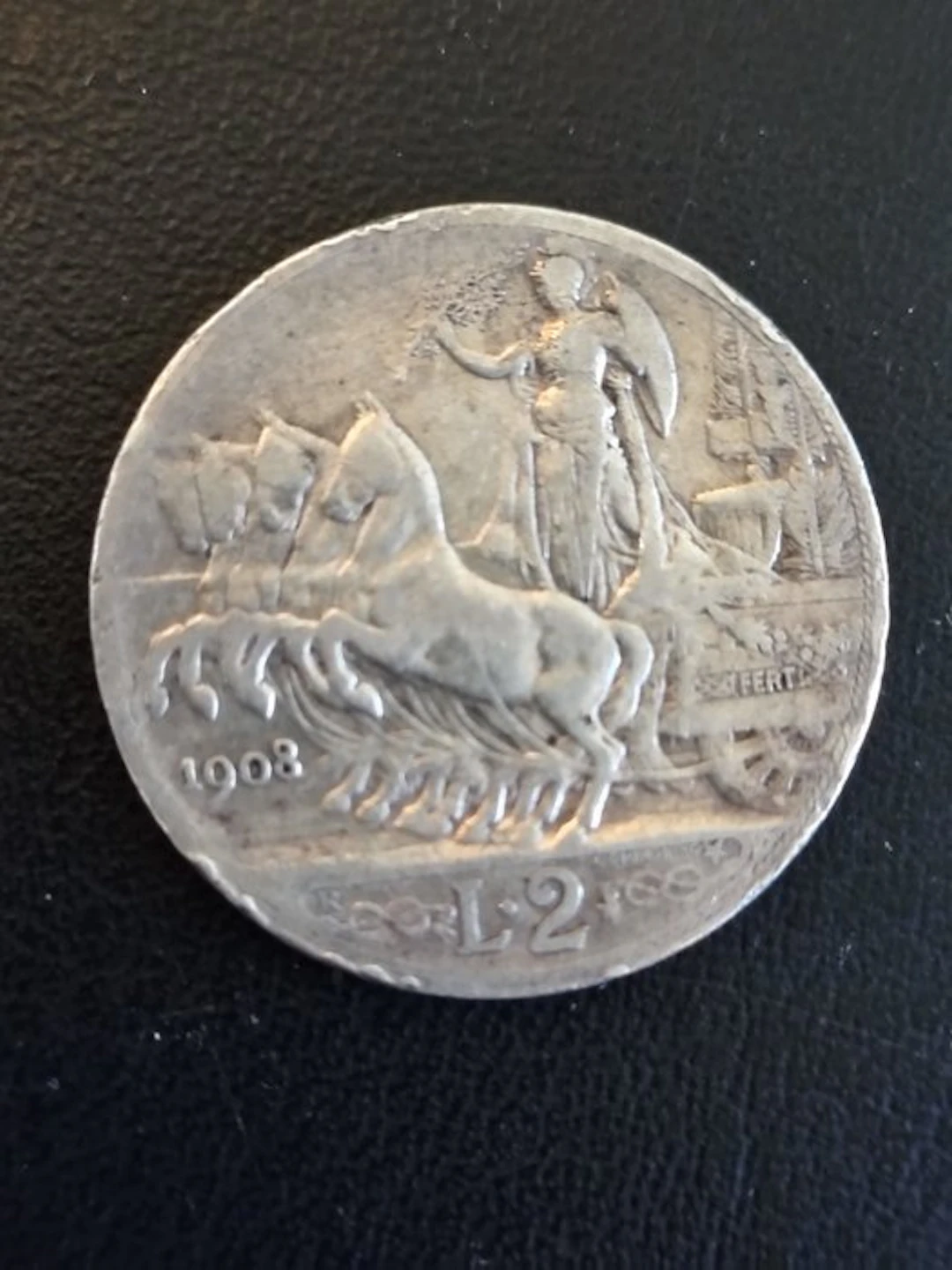 Italy. Vittorio Emanuele III. 2 Lire 1908 "Quadriga Veloce" (No reserve price)
