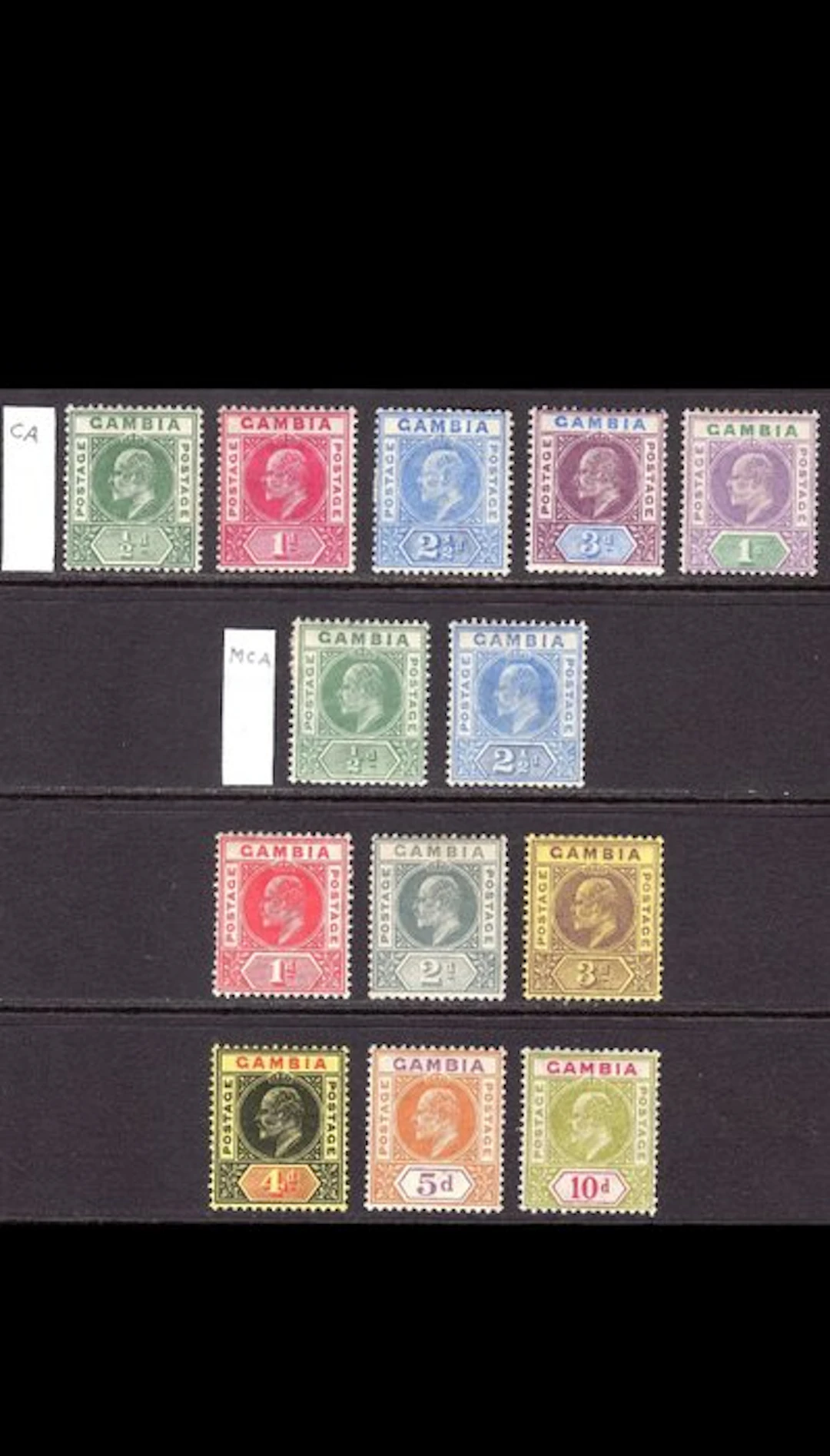British Commonwealth - GAMBIA 1902-09 KEVII Keyplate collection M, SG 45/80