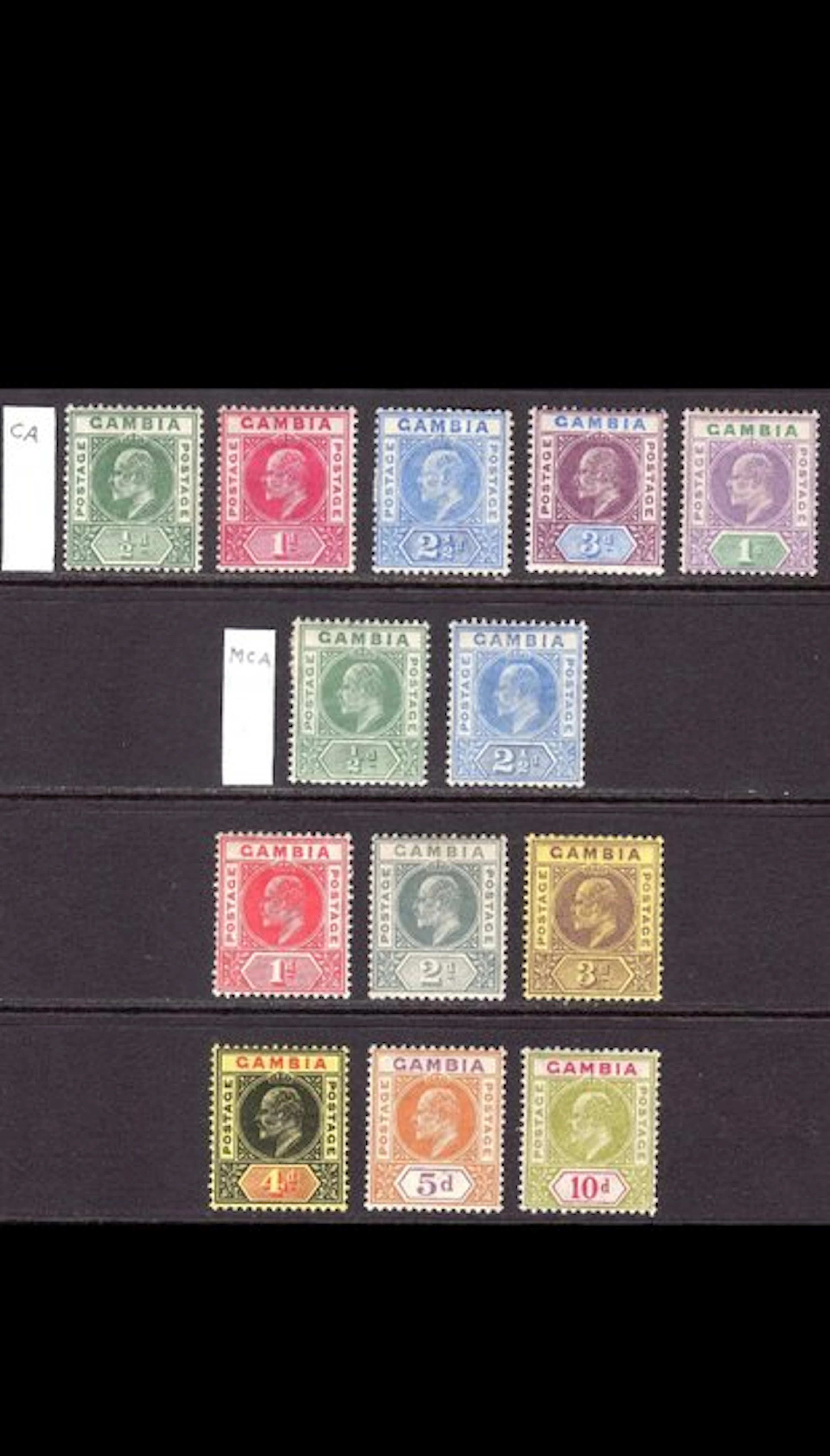 British Commonwealth - GAMBIA 1902-09 KEVII Keyplate collection M, SG 45/80