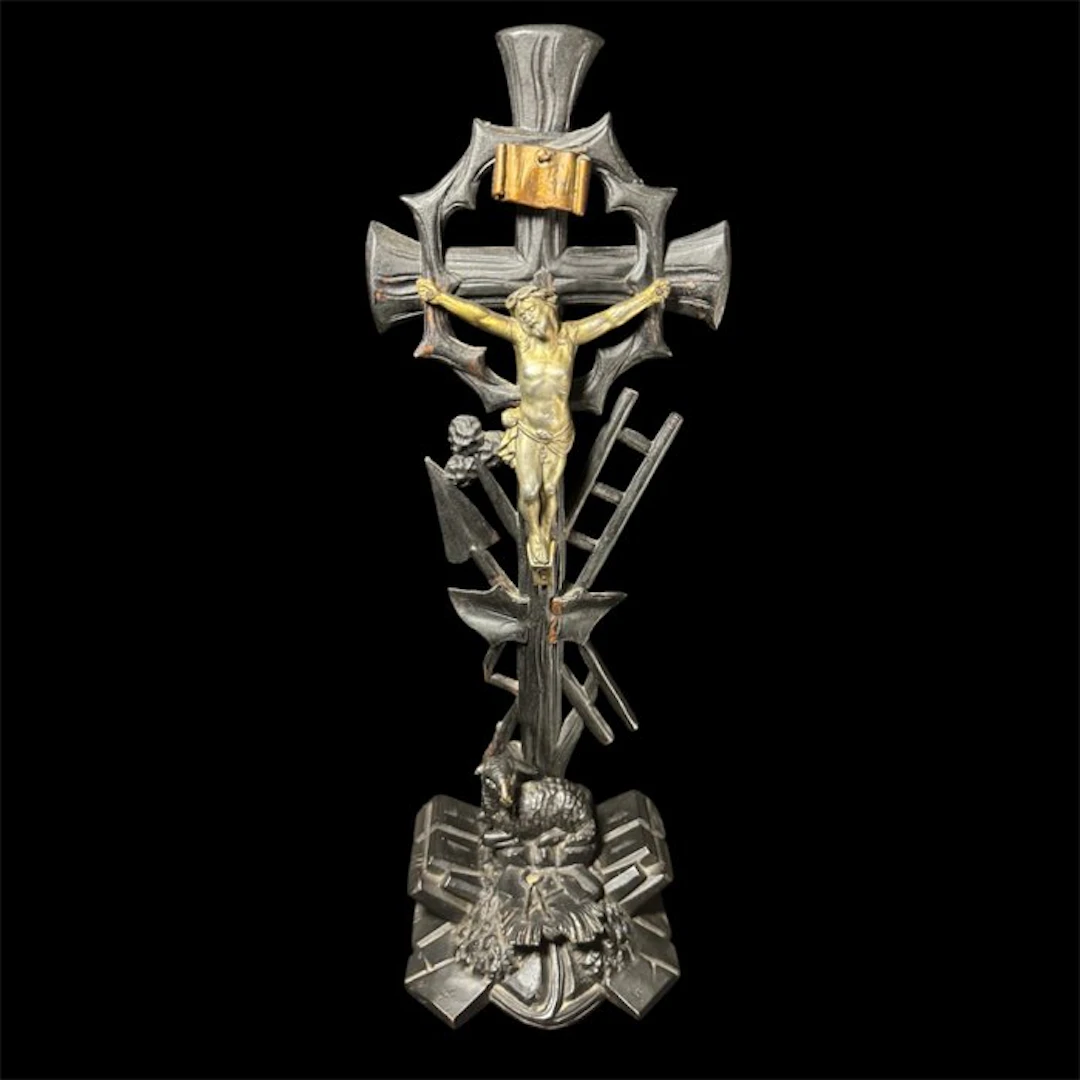 Napoleon III Cross - Wood, Metal - 1850-1900 - Calvary crucifix - 44 cm